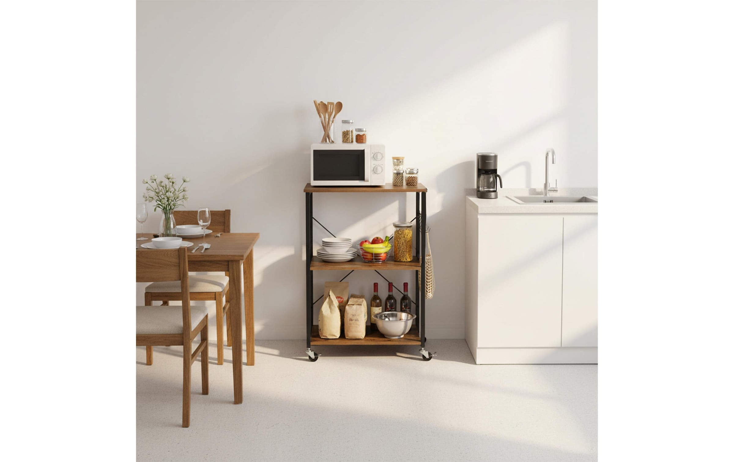 relaxdays Küchenwagen »89 x 60 x 40 cm«