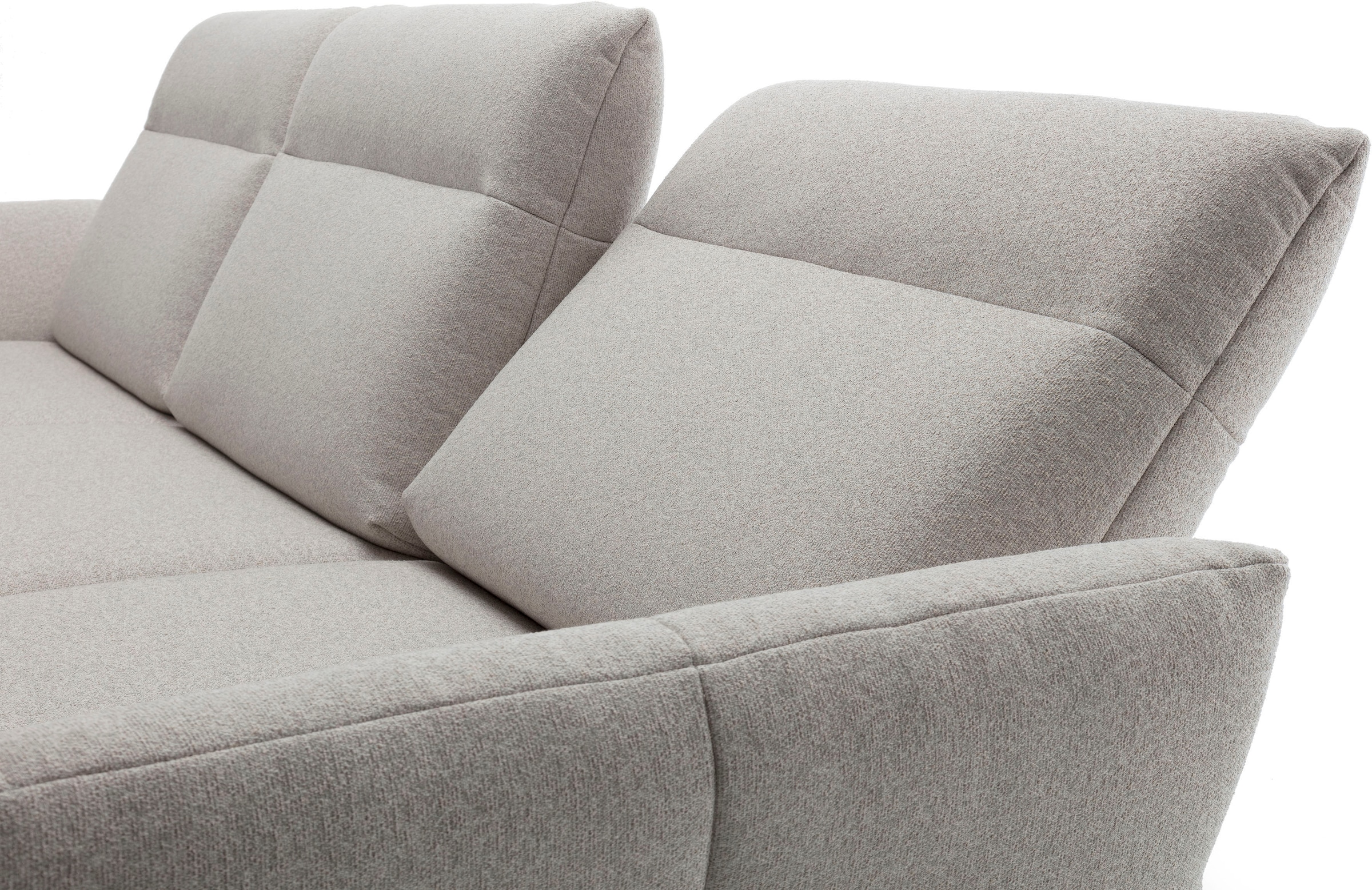 Creation BY ROLF BENZ Canapé d'angle »CR.460 Designsofa, verstellbare Rückenlehne, hochwertig & bequem« socle en noyer, pieds d'angle en gris ombre, largeur 298 cm