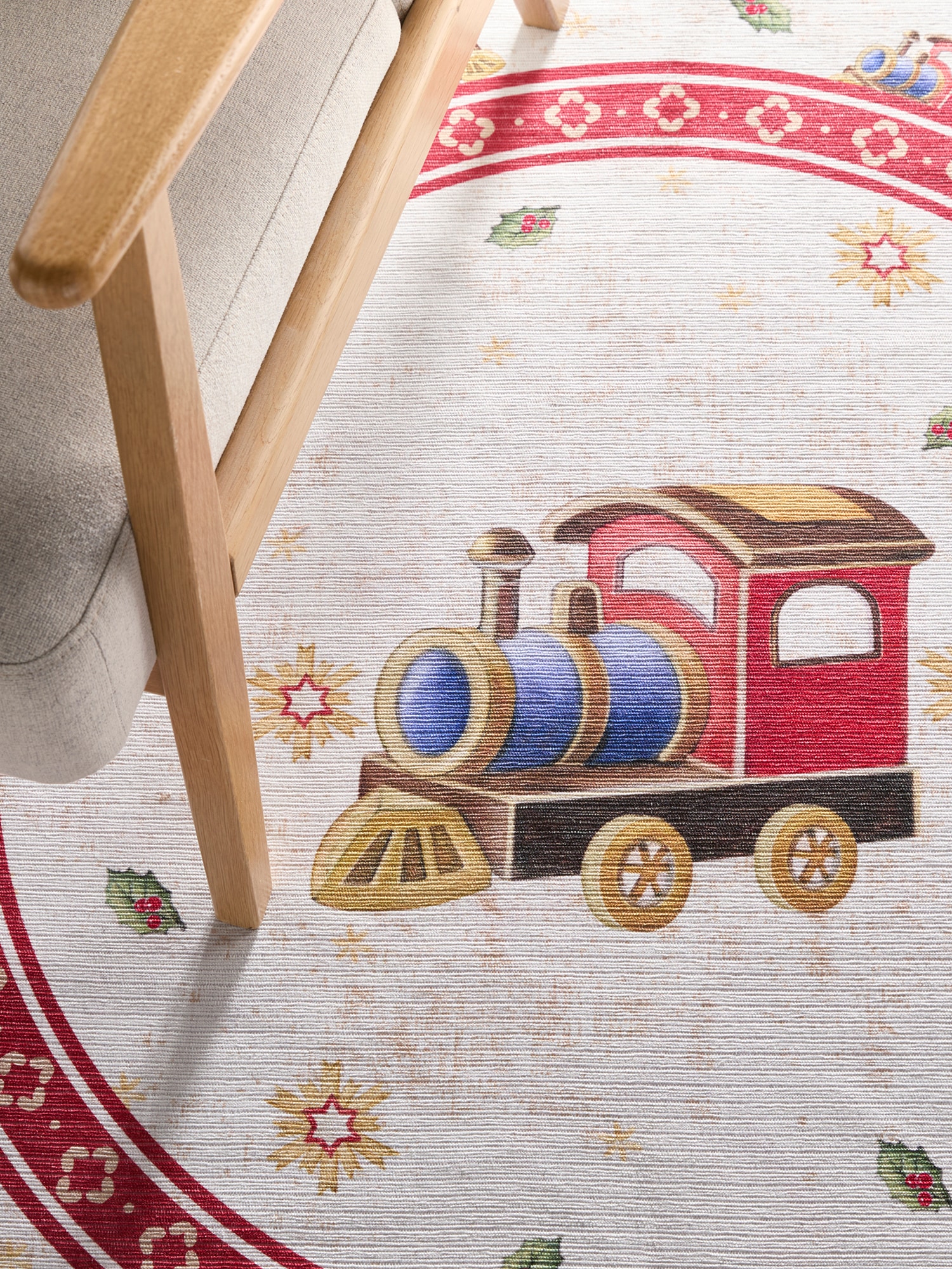 Villeroy & Boch Tapis »Toy's Delight Limited Edition Santa Claus« Rond 3 mm Höhe Limited Edition, Weihnachten, Wohnzimmer, Baumrock, Waschbar, Rund