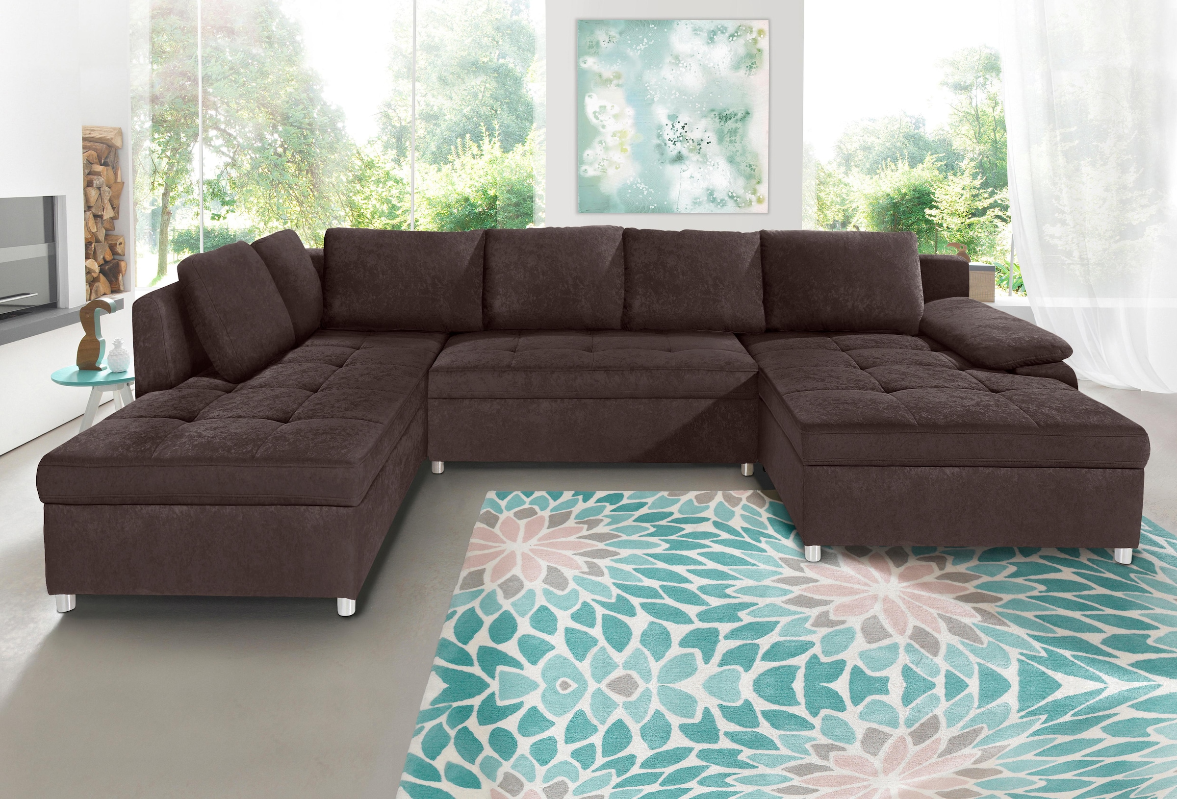 GOODproduct Wohnlandschaft »Labene U-Form« wahlweise mit Schlaffunktion und Bettkasten