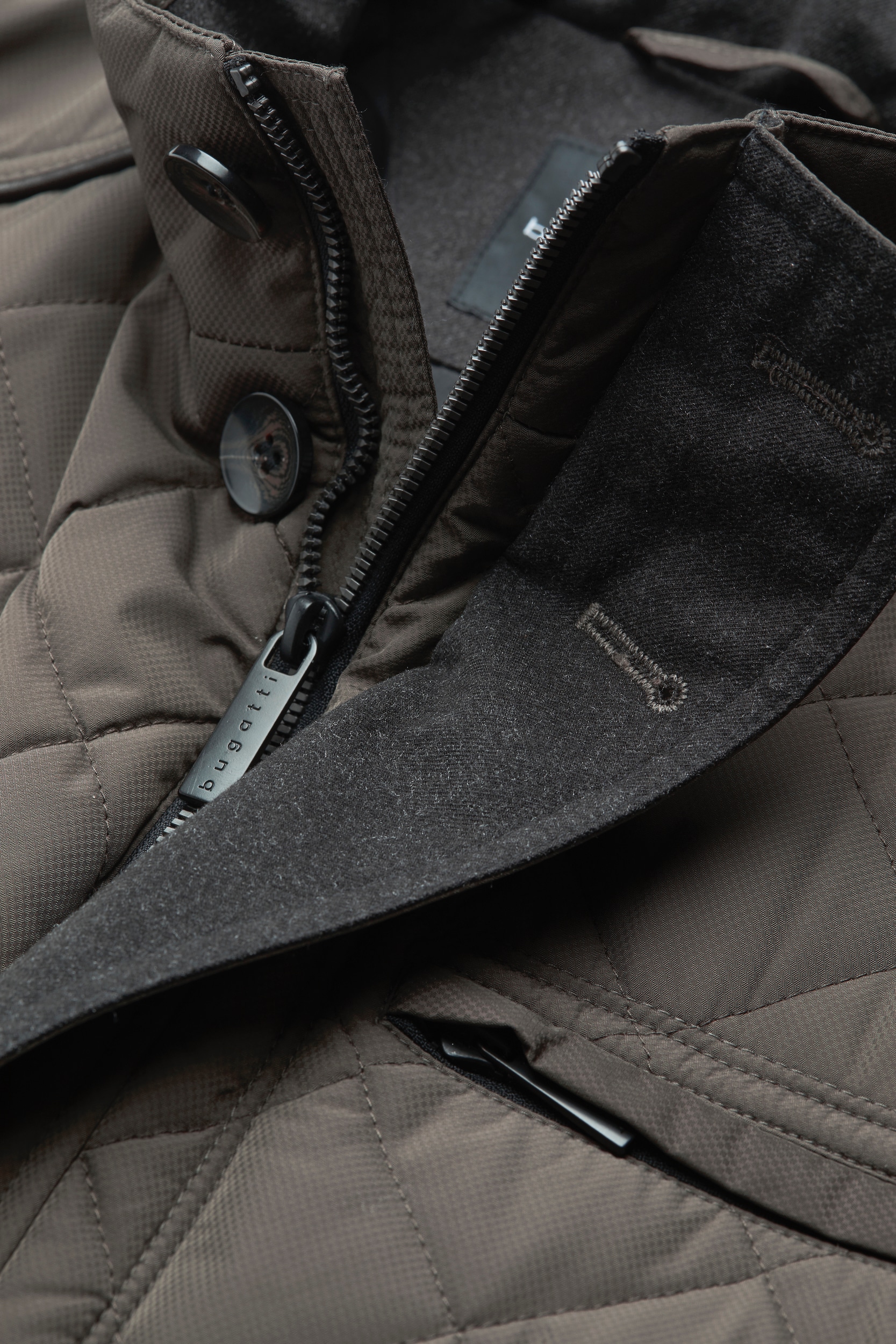 bugatti Langjacke ohne Kapuze im Rautenstepp