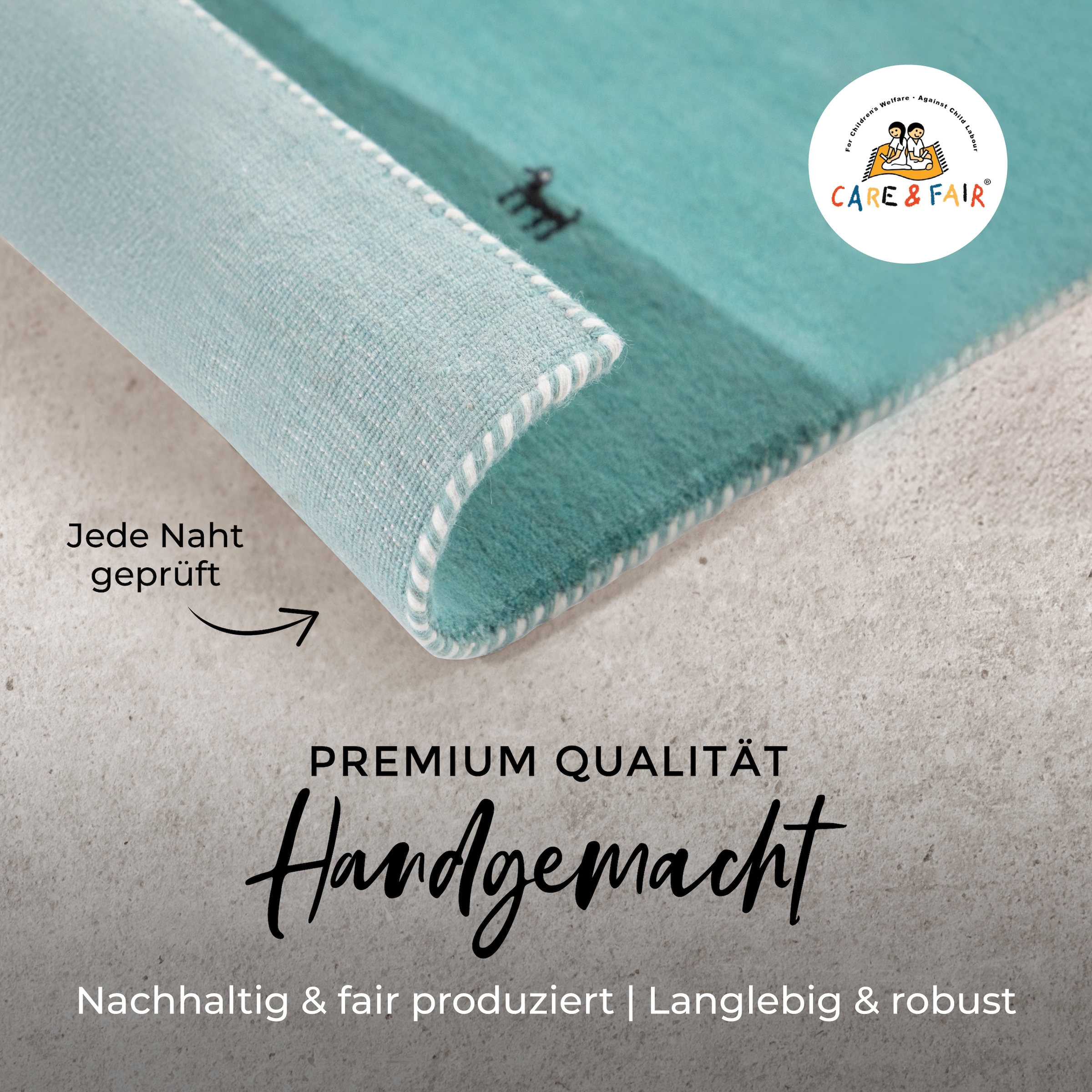 carpetfine Wollteppich »Gabbeh Uni,  auch als Läufer und Rund erhältlich« rechteckig 15 mm Höhe reine Wolle, handgewebt, Gabbeh Loom Tiermotiv, grosse Farbauswahl