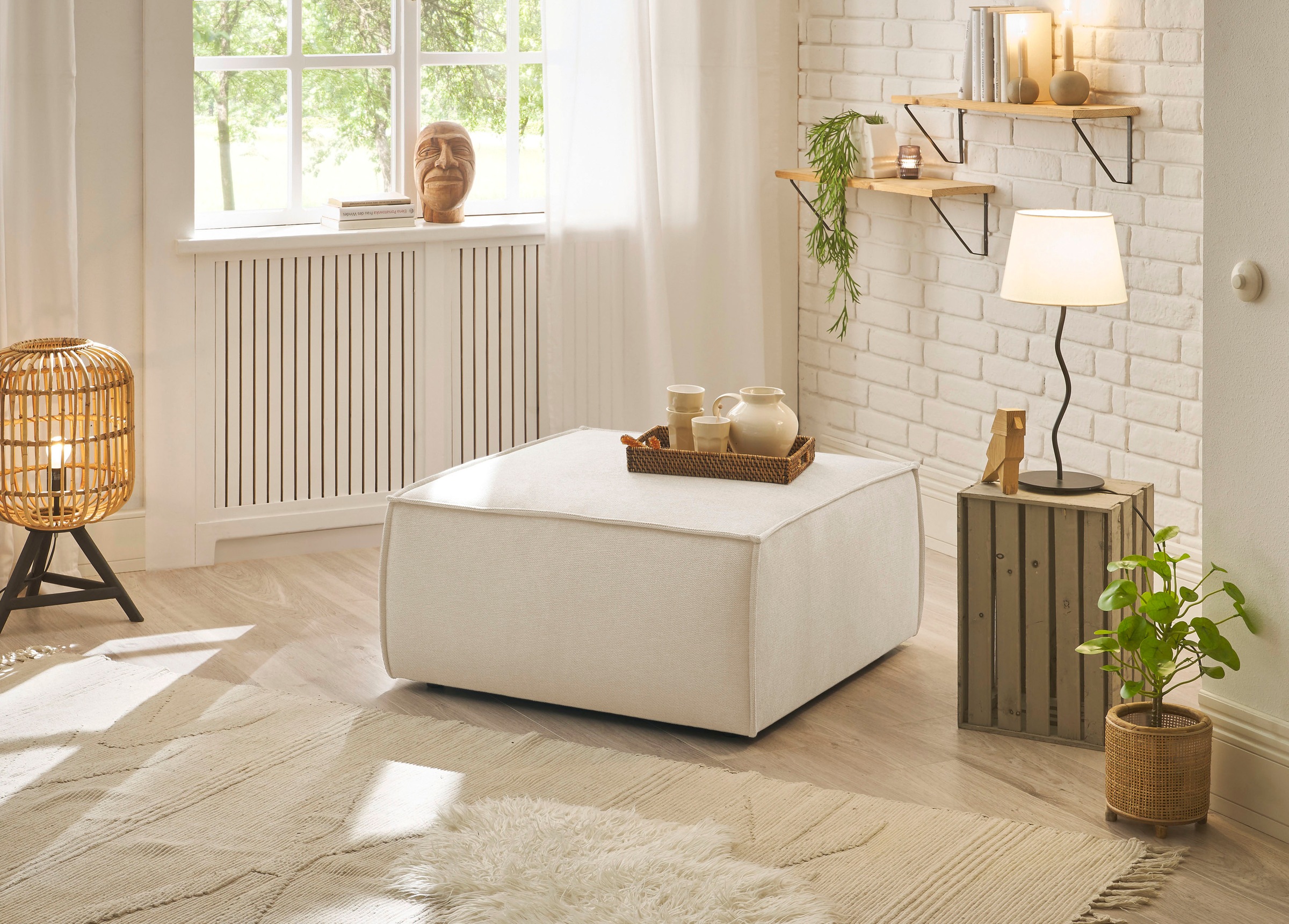 GOODproduct Tabouret »FINNLEY Struktur fein, Polsterhocker kombinierbar m. der Serie FINNLEY« adapté au loveseat de la série Finnley