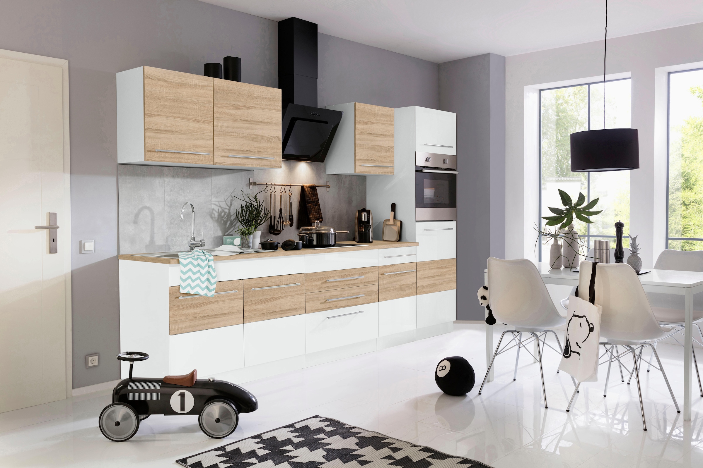 KOCHSTATION Kitchenette »KS-Trient« largeur 290 cm, avec ou sans appareils électriques, avec plan de travail