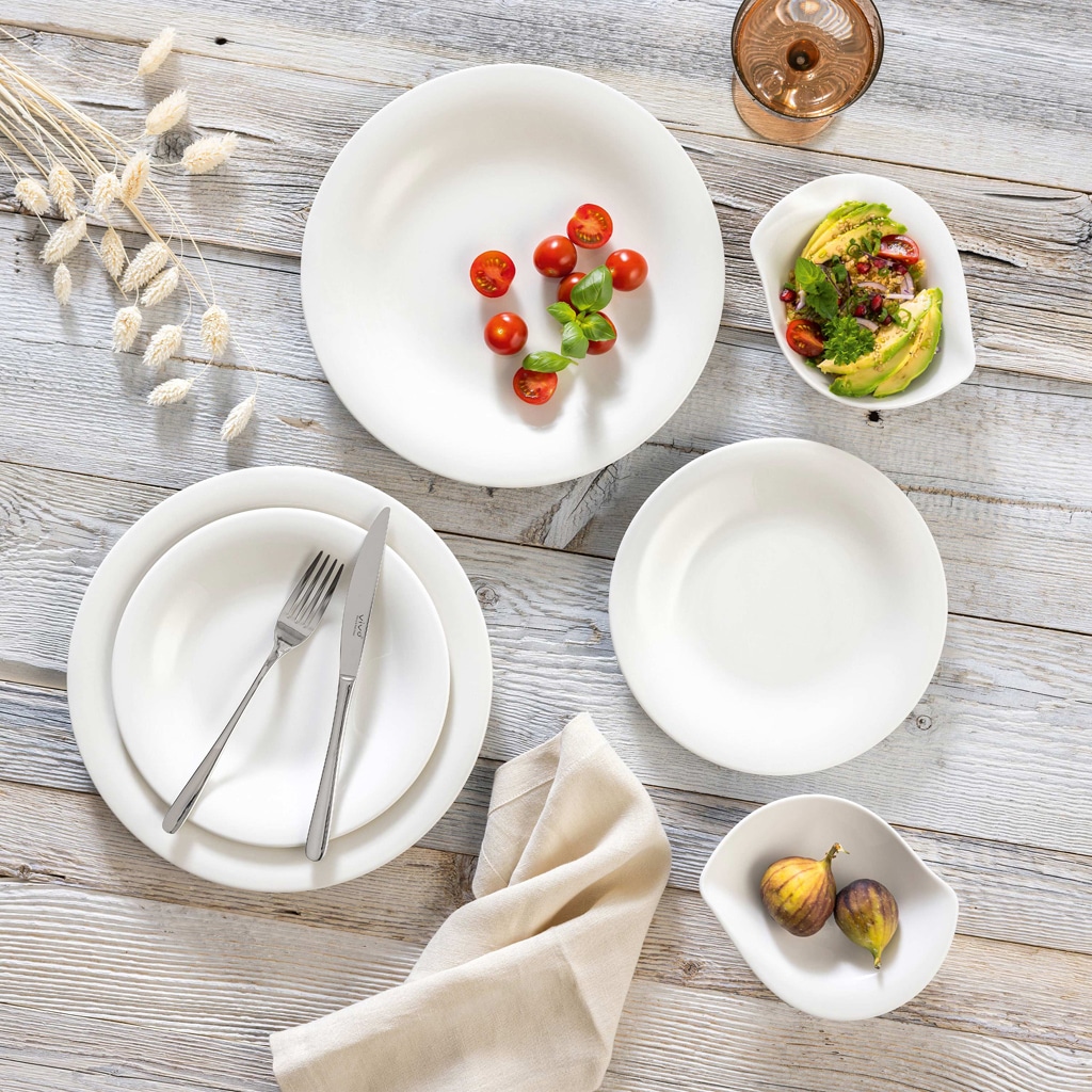 vivo Villeroy & Boch Group Geschirr-Set »Essential White« Made in Germany, Fine China Porzellan