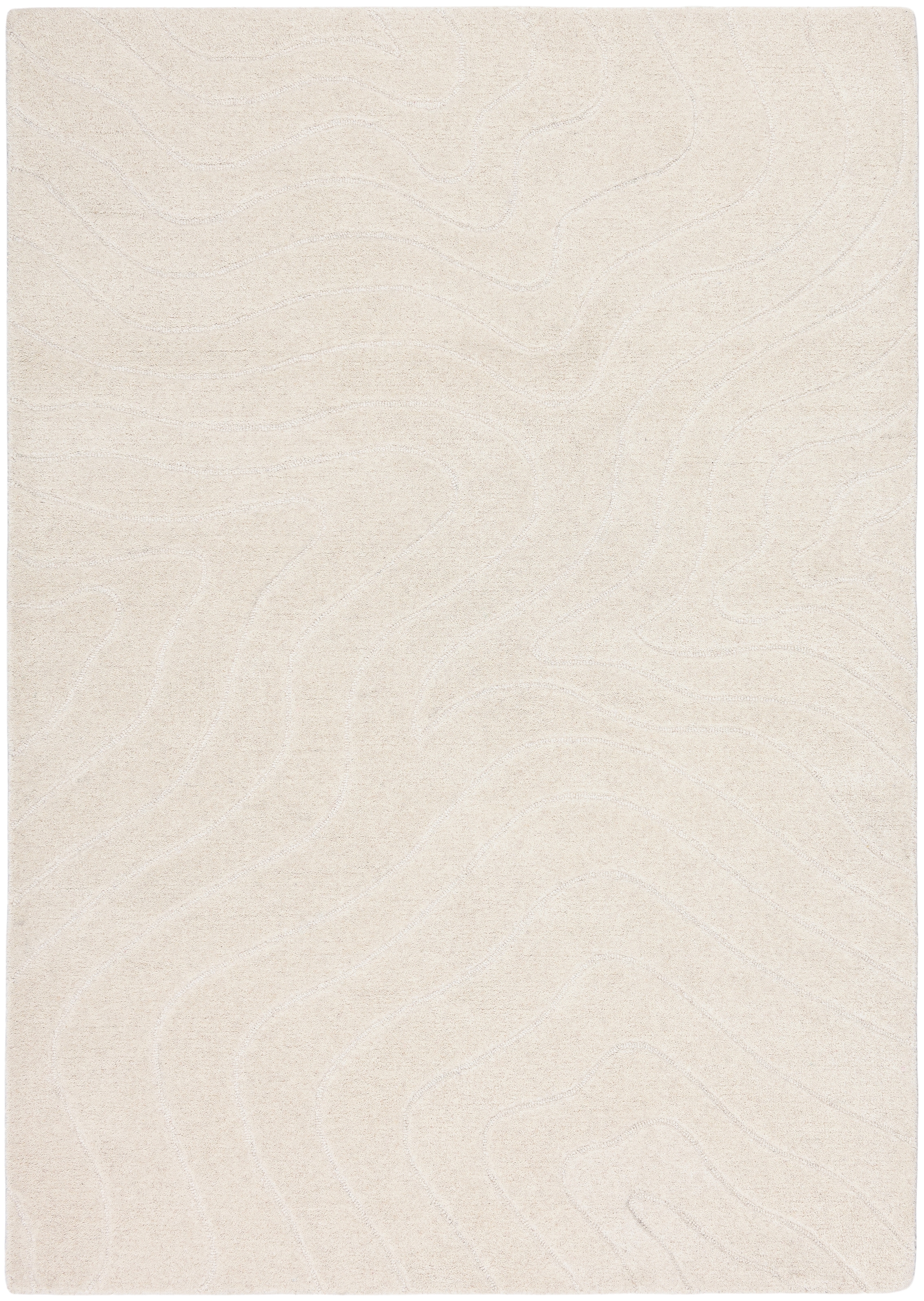 LeGer Home by Lena Gercke Tapis en laine »Zarrah, mit Wellendesign, Linienmuster« Rectangulaire 14 mm Höhe laine pure, moderne, scandinave, salon, chambre, salle à manger