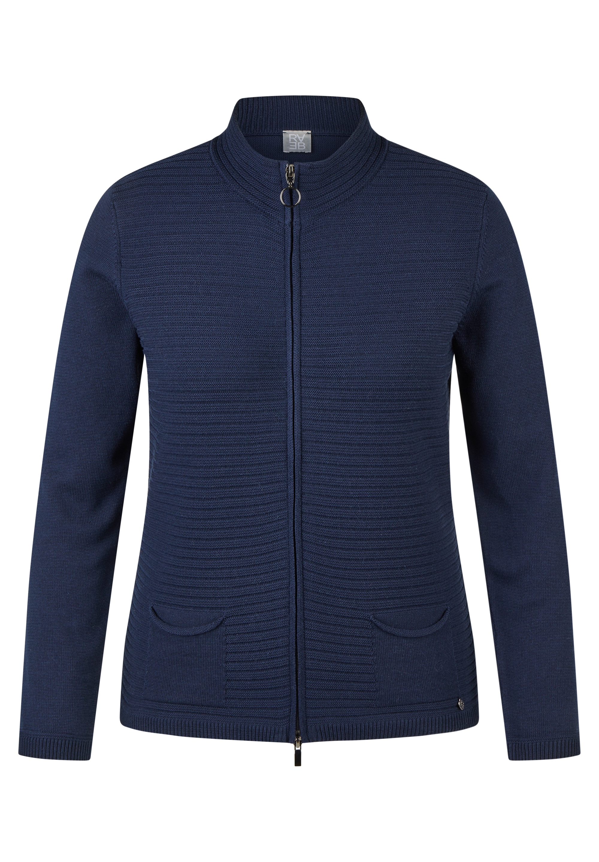 Rabe Veste en tricot avec col montant et fermeture éclair