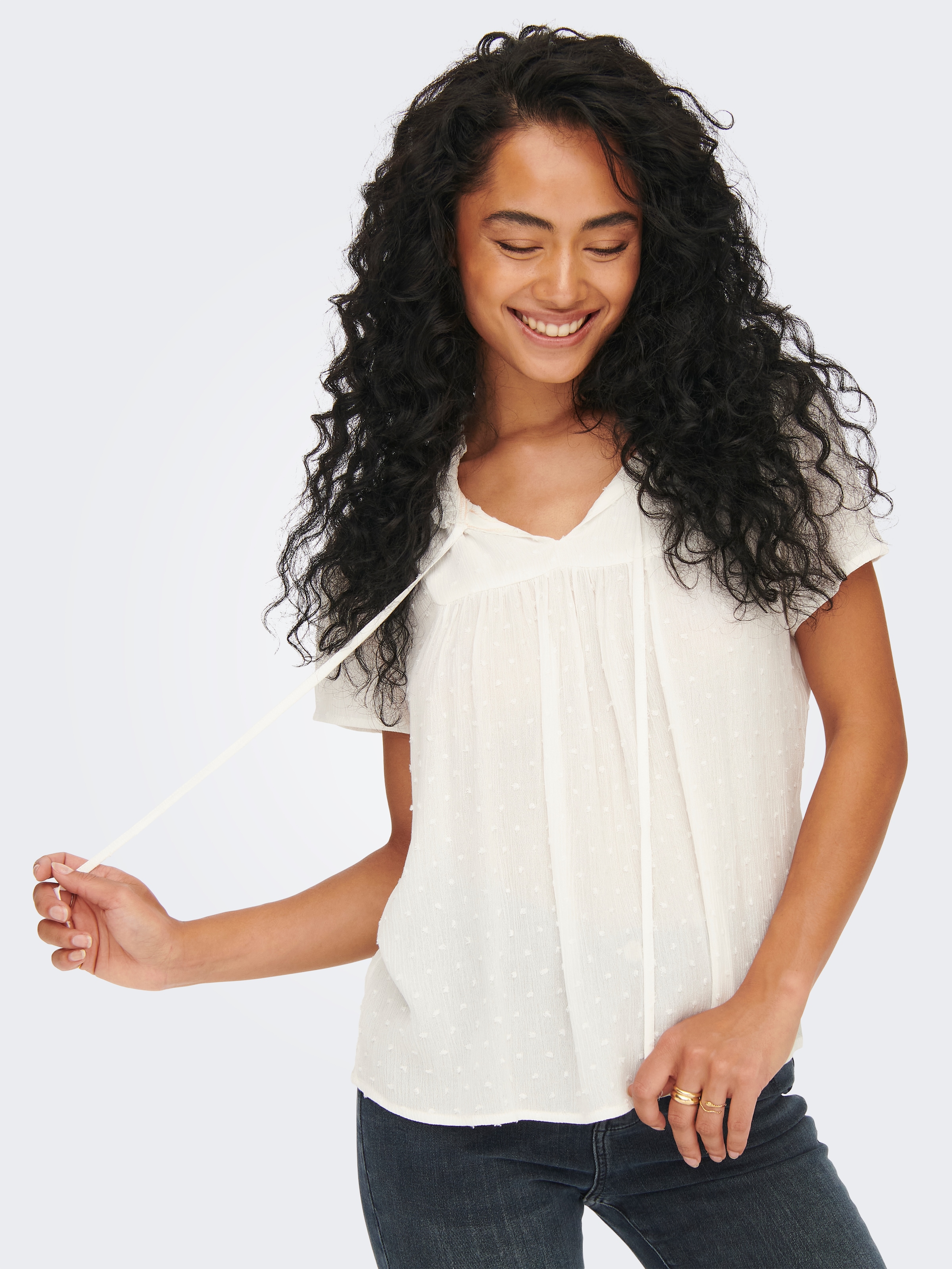 JDY Kurzarmbluse »JDYLIMA LIFE S/S TOP WVN NOOS« Viskose, loose fit