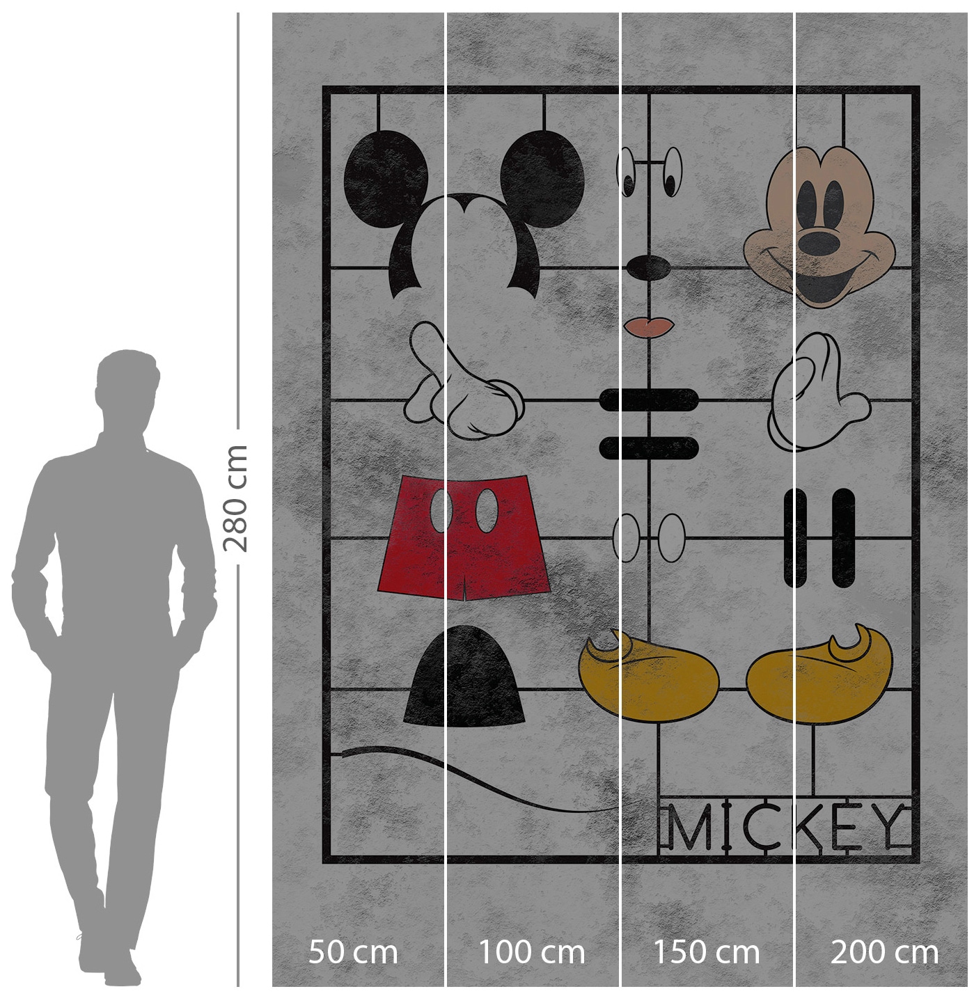 Komar Vliestapete »Digitaldruck Vlies -  Mickey Kit - Grösse 200 x 280 cm« bedruckt glatt Kinderzimmer
