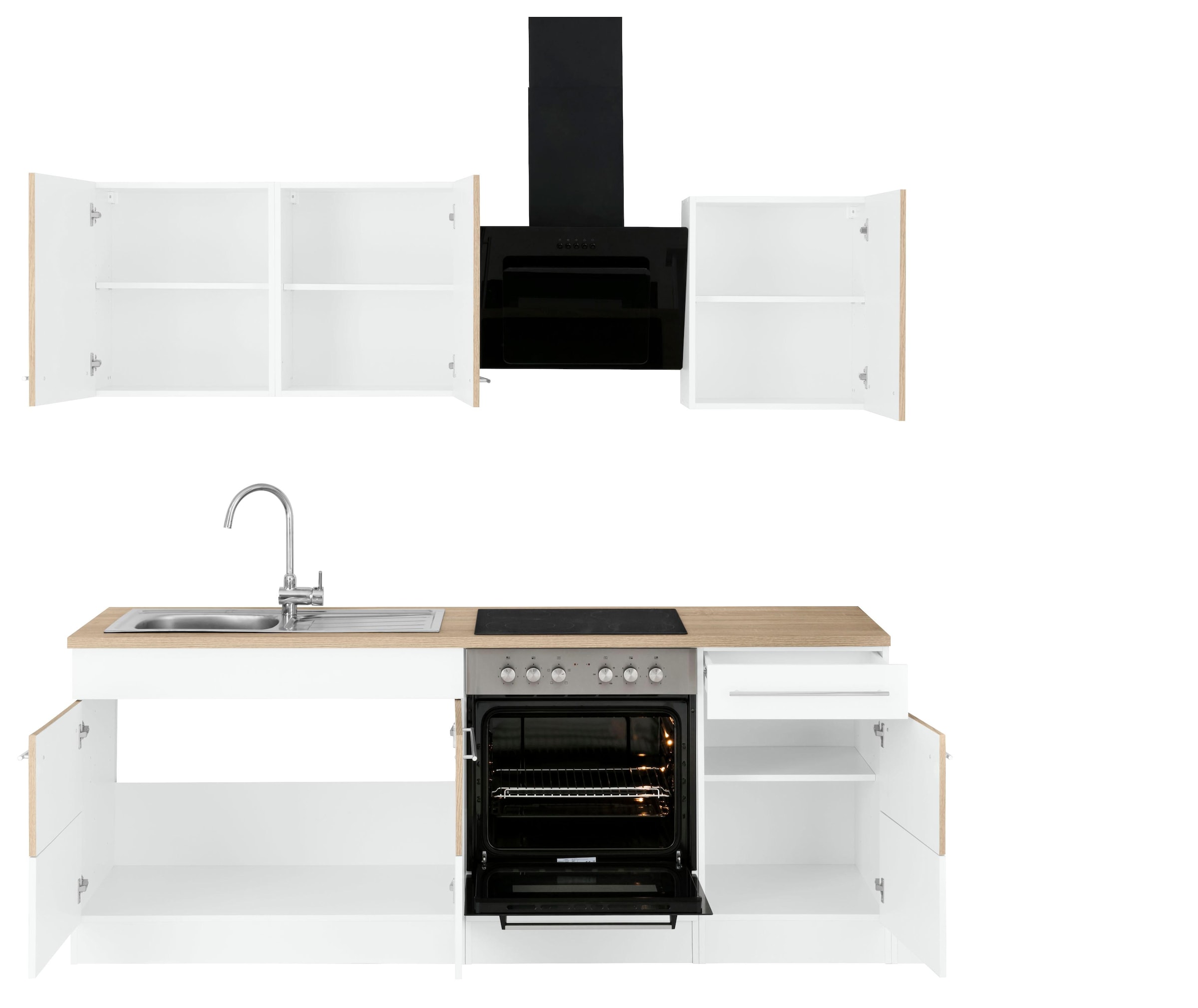 KOCHSTATION Kitchenette »KS-Trient« Largeur 210 cm, avec appareils électroménagers en option, avec plan de travail