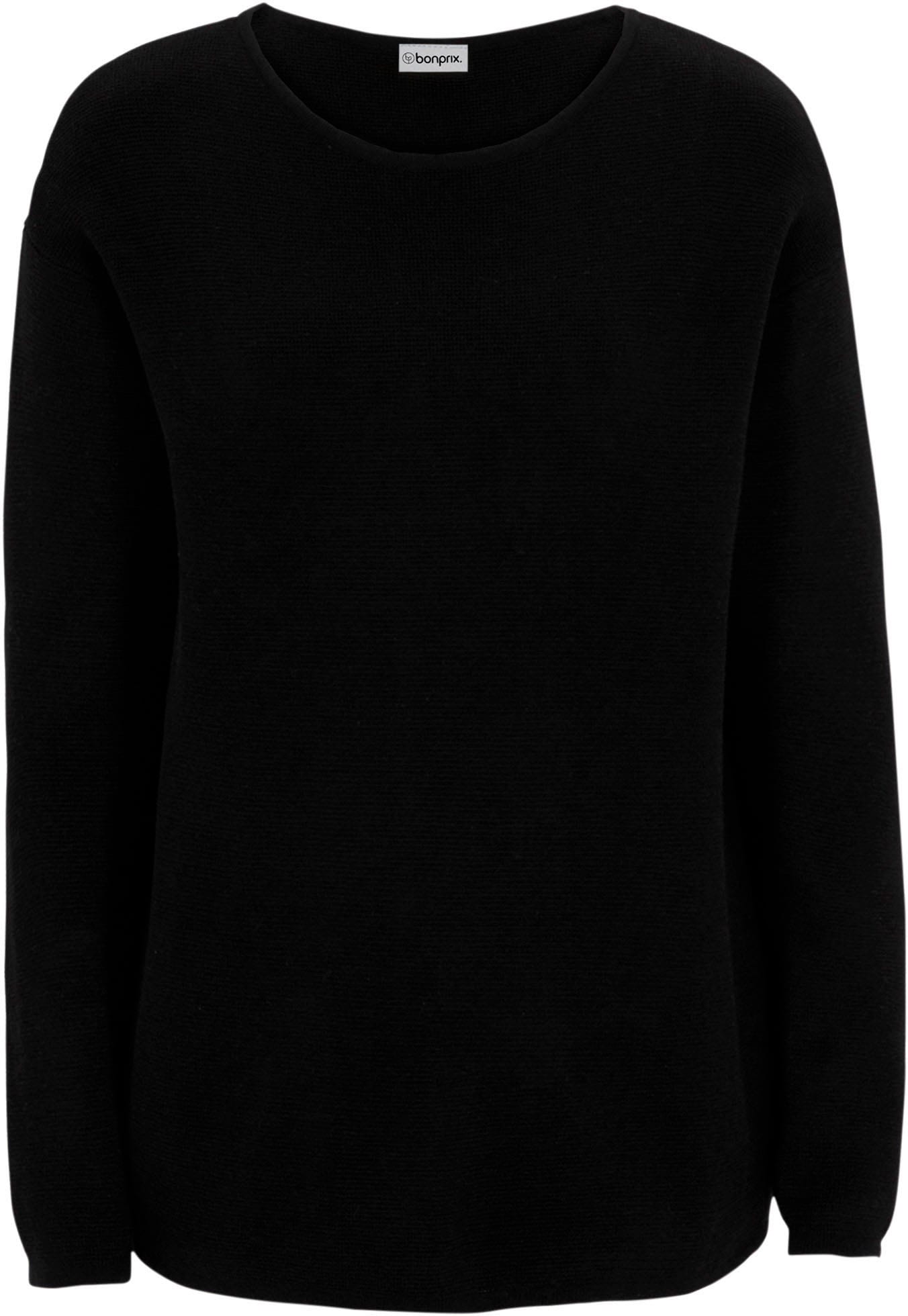 bonprix Pull en tricot »Milano Rib Pullover mit Rundhals« aus Baumwolle und Polyacryl, mit Rundhalsausschnitt