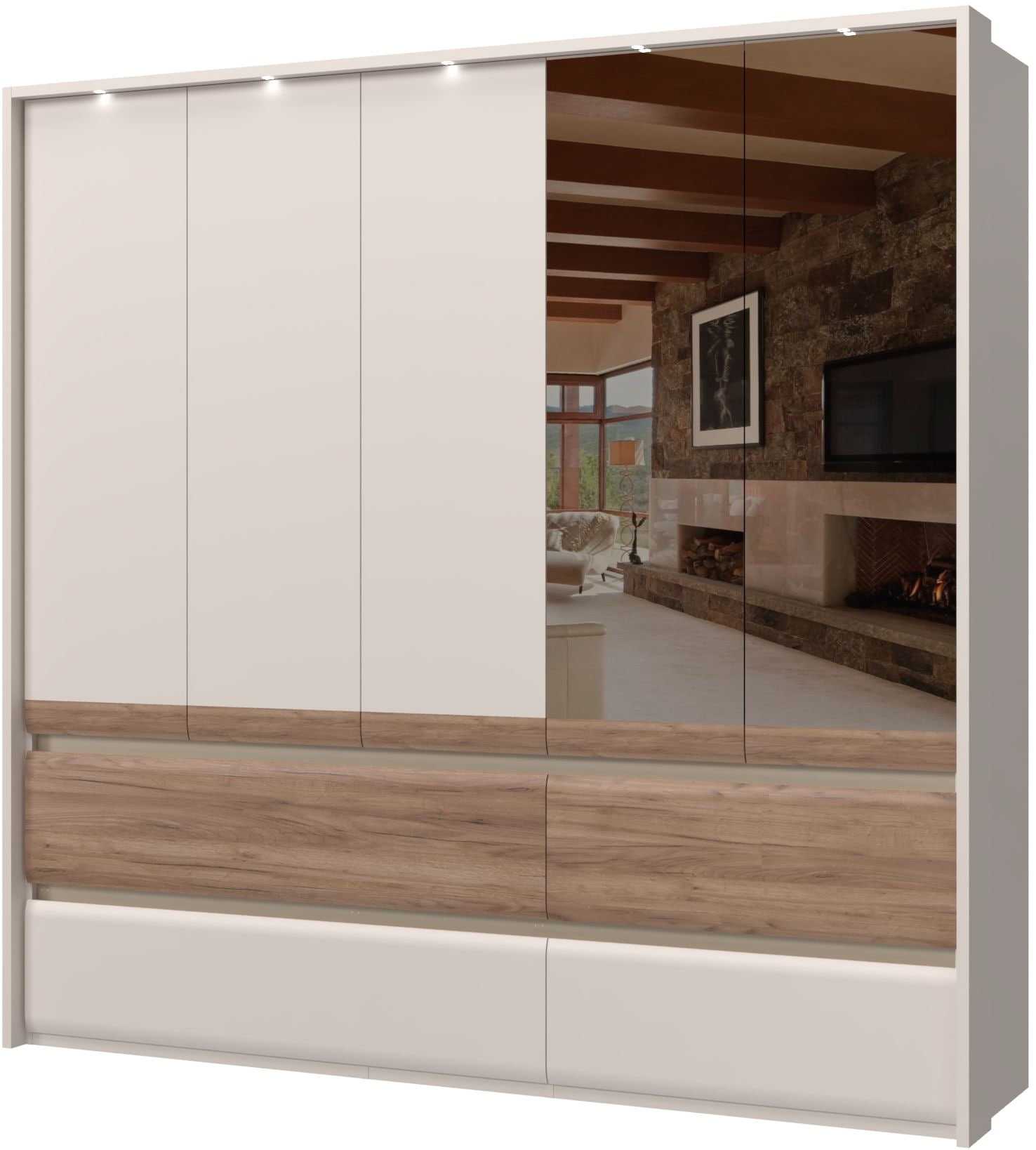 GOODproduct Kleiderschrank »Invictus« UV lackiert, mit LED Beleuchtung, Soft-Close Funktion