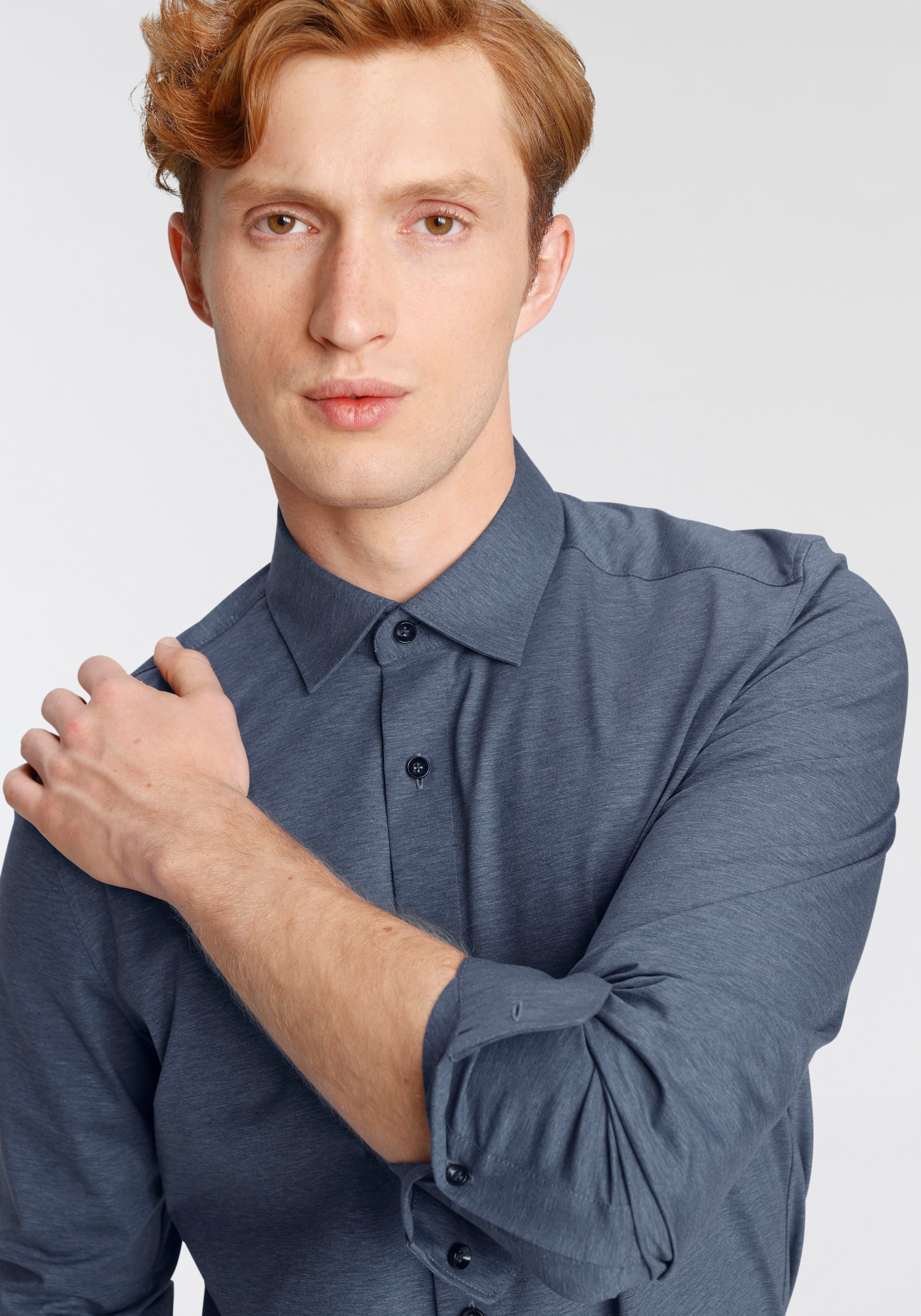 OLYMP Chemise à manches longues »Luxor 24/Seven modern fit Jerseyshirt« avec propriétés anti-odeurs