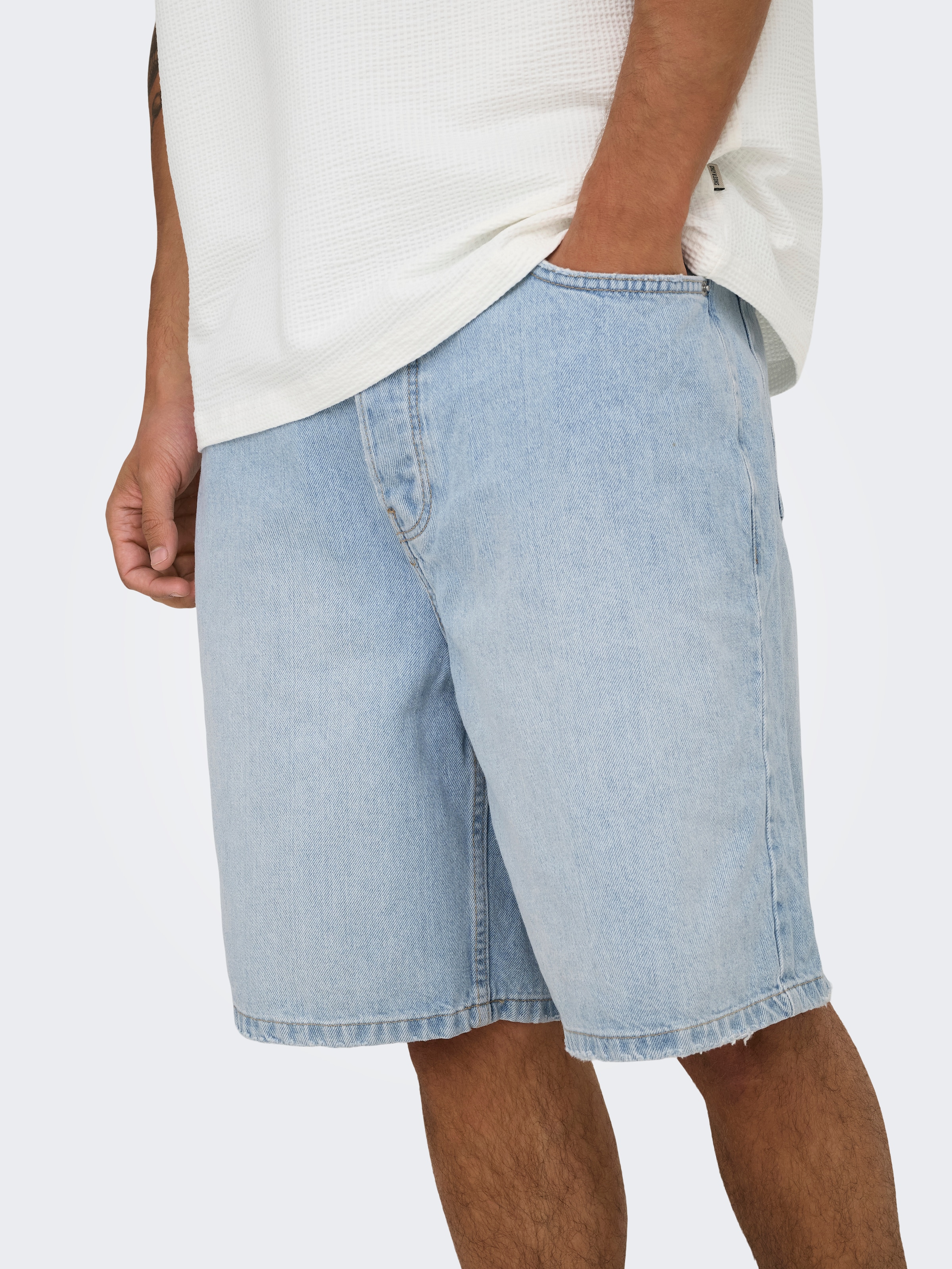 ONLY & SONS Jeansshorts »ONSFADE LB 3155 TAI DNM SHORTS NOOS« Baumwolle, loose fit