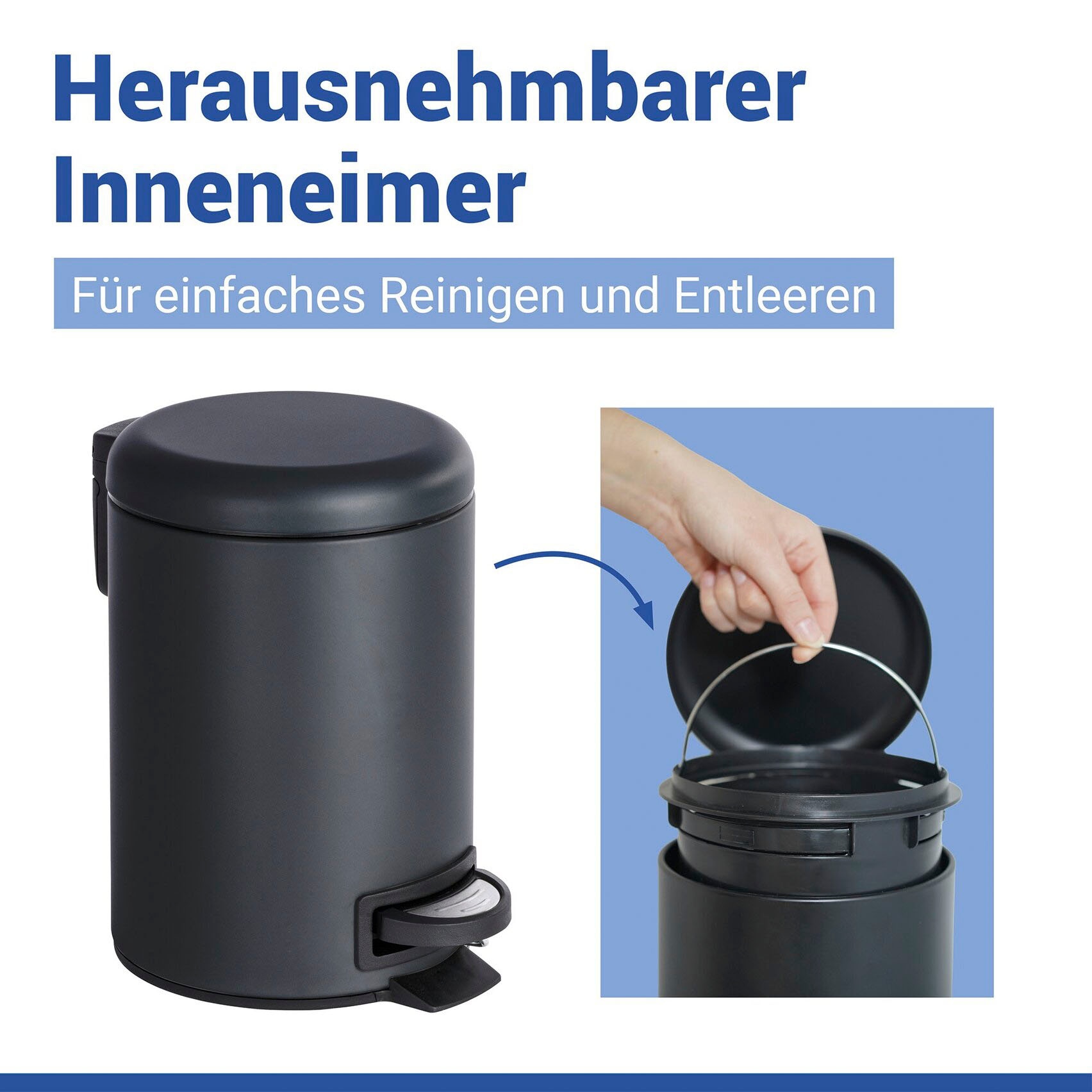 WENKO Seau à cosmétique »Leman« 3 litres, LxPxH : 17x25x22,5 cm