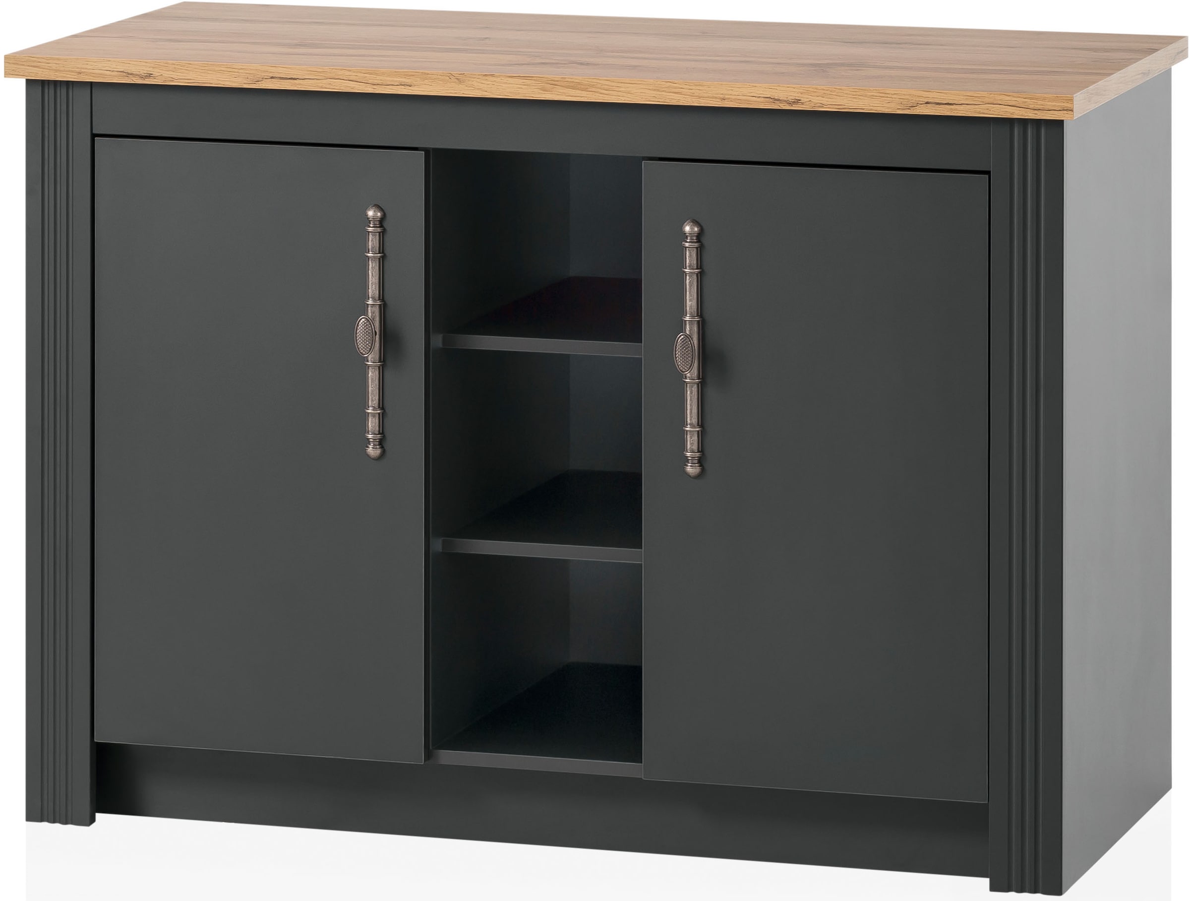 GOODproduct Kitchenette »KS-Westminster, Pantryküche im Landhaus Stil, hochwertige Metallgriffe« Ensemble,  Breite 294 cm, Kommoden, Wandpaneel, Hängeschrank, Herdumbau