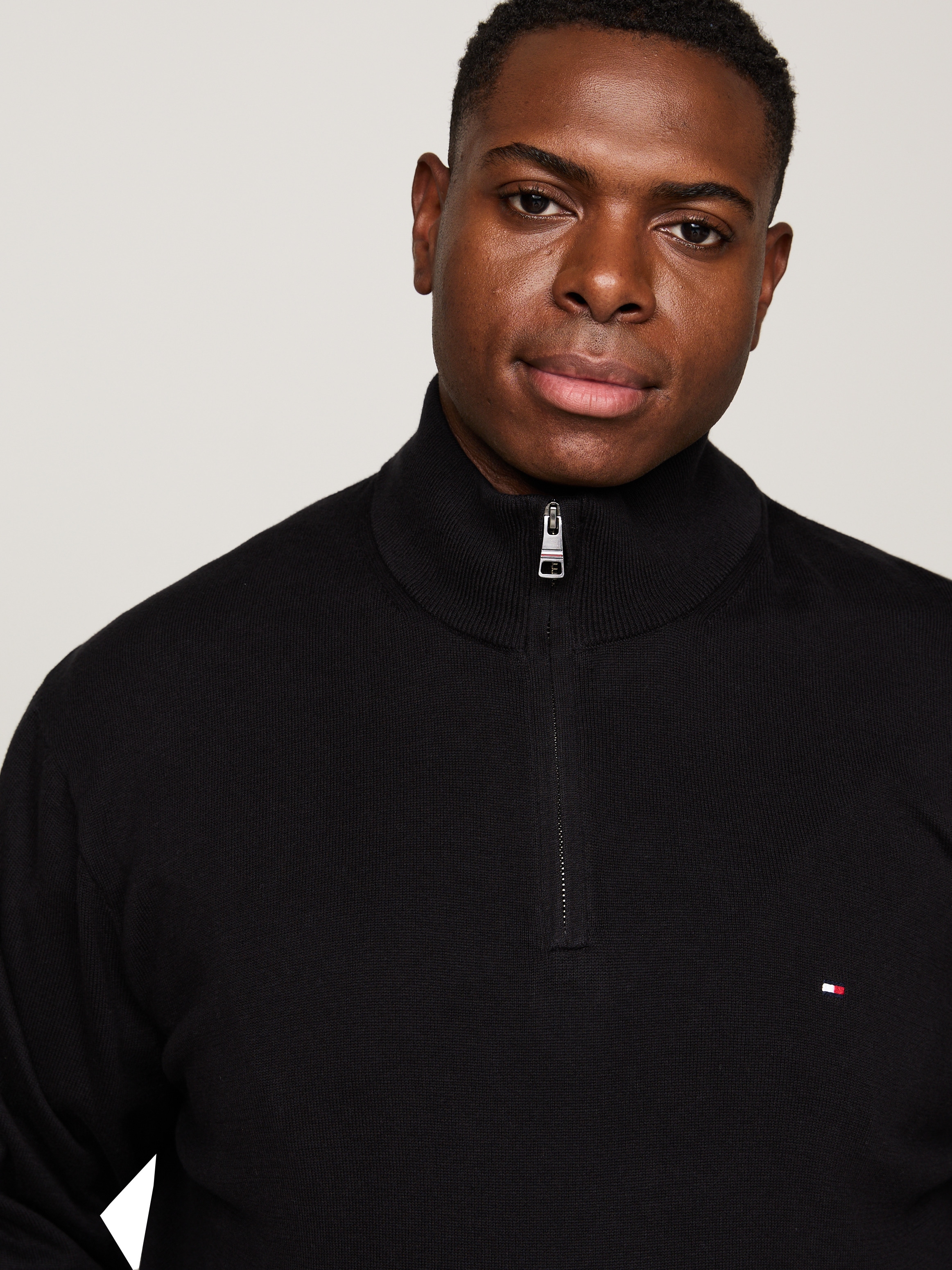 Tommy Hilfiger Big & Tall Troyer »BT-PIMA ORG CTN CASHMERE ZMOCK-B« grandes tailles