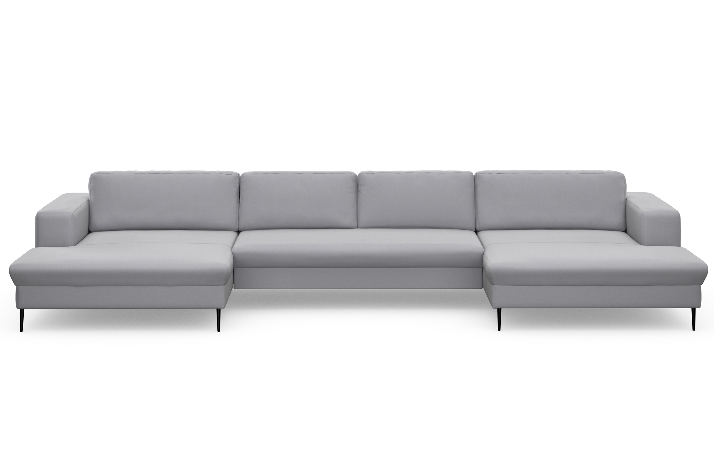 DOMO collection Wohnlandschaft »Modica U-Form aktuelles, kubisches Design mit 2 Recamieren, viel Platz« XXL, auch in Cord, Fusshöhe passend für gängige Saugroboter!
