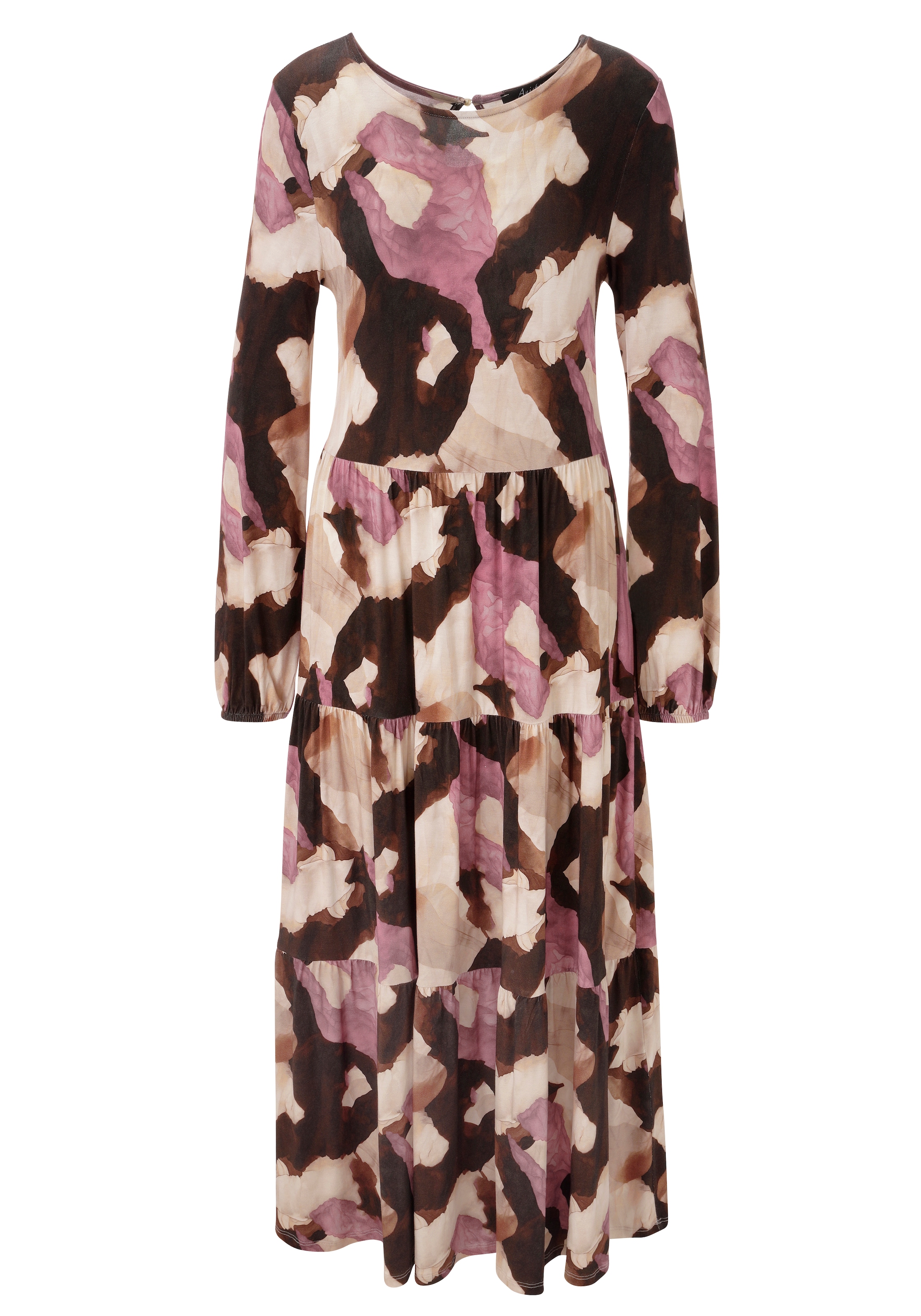 Aniston CASUAL Midikleid mit grafischem Batik-Druck - jedes Teil ein Unikat - NEUE KOLLEKTION