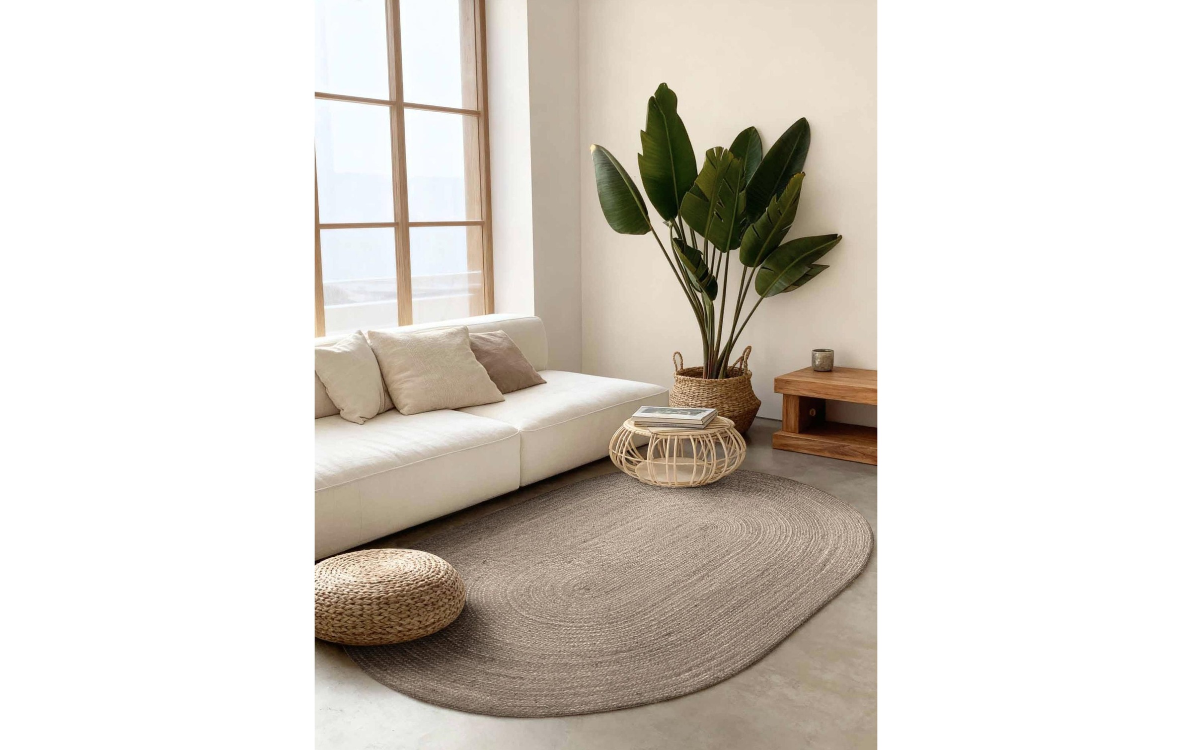 HANSE Home Teppich »Rangpur Juteteppich, in rund und oval« oval 10 mm Höhe handgewebt, 100% Jute , Natur, Wohnzimmer, Flur, Boho, Skandi