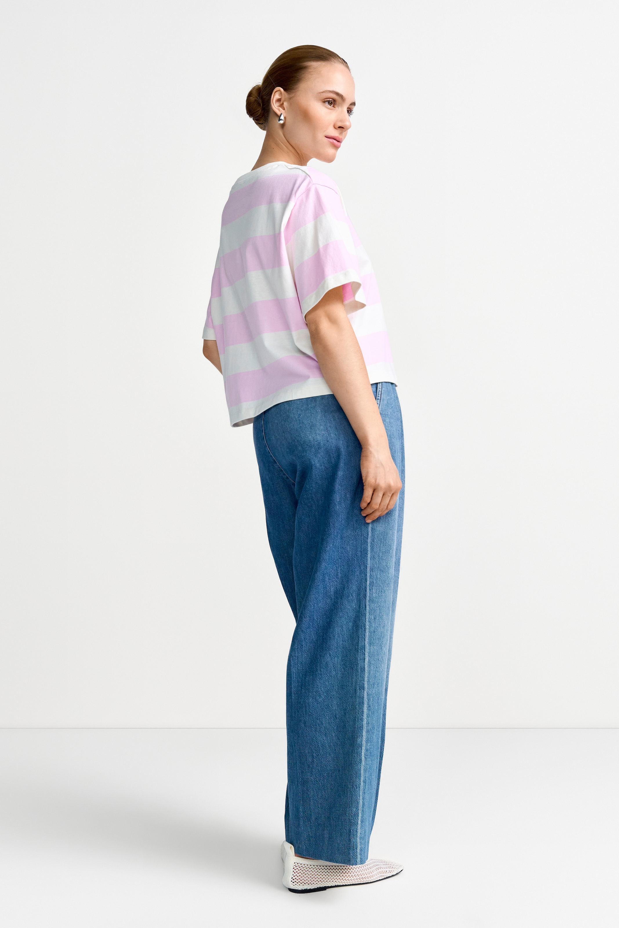 RICHROYAL T-Shirt oversized, croped, grosses Frontmotiv, aus reiner Baumwolle