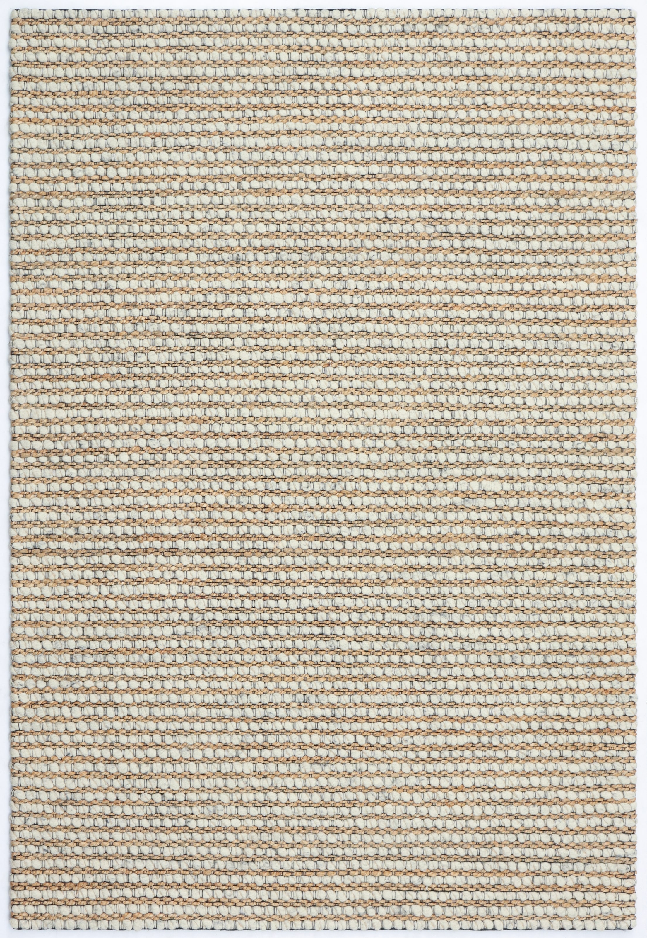 GOODproduct Tapis en laine »Leevy, Wolle und Jute, handgewebt, Handweb Teppiche« Rectangulaire 25 mm Höhe belle optique rayée, salon, chambre, salle à manger