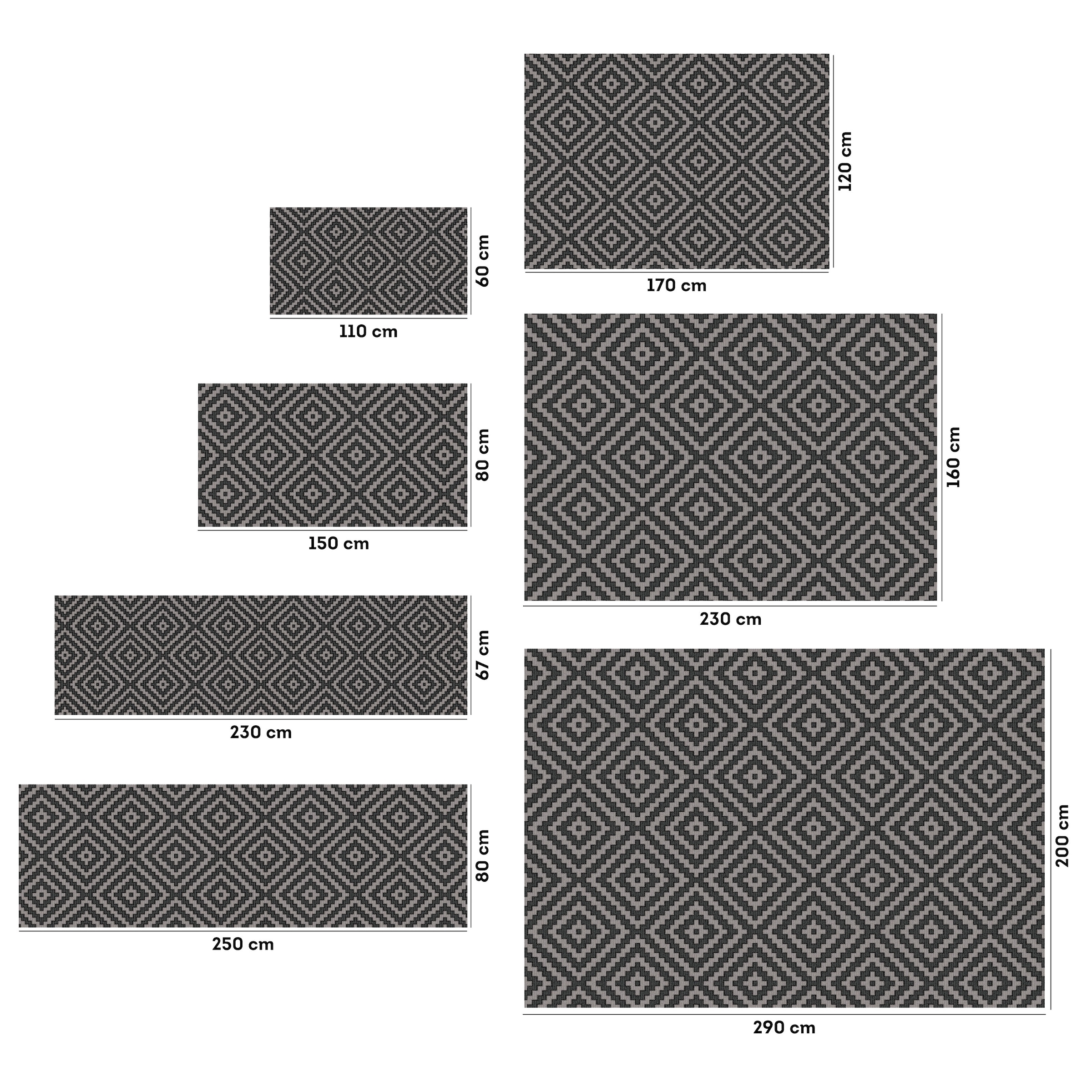 my home Tapis »Cordoba auch als Läufer erhältlich« Rectangulaire 3 mm Höhe In- und Outdoor geeignet, Sisal-Optik, Wetterfest & UV-beständig, Boho