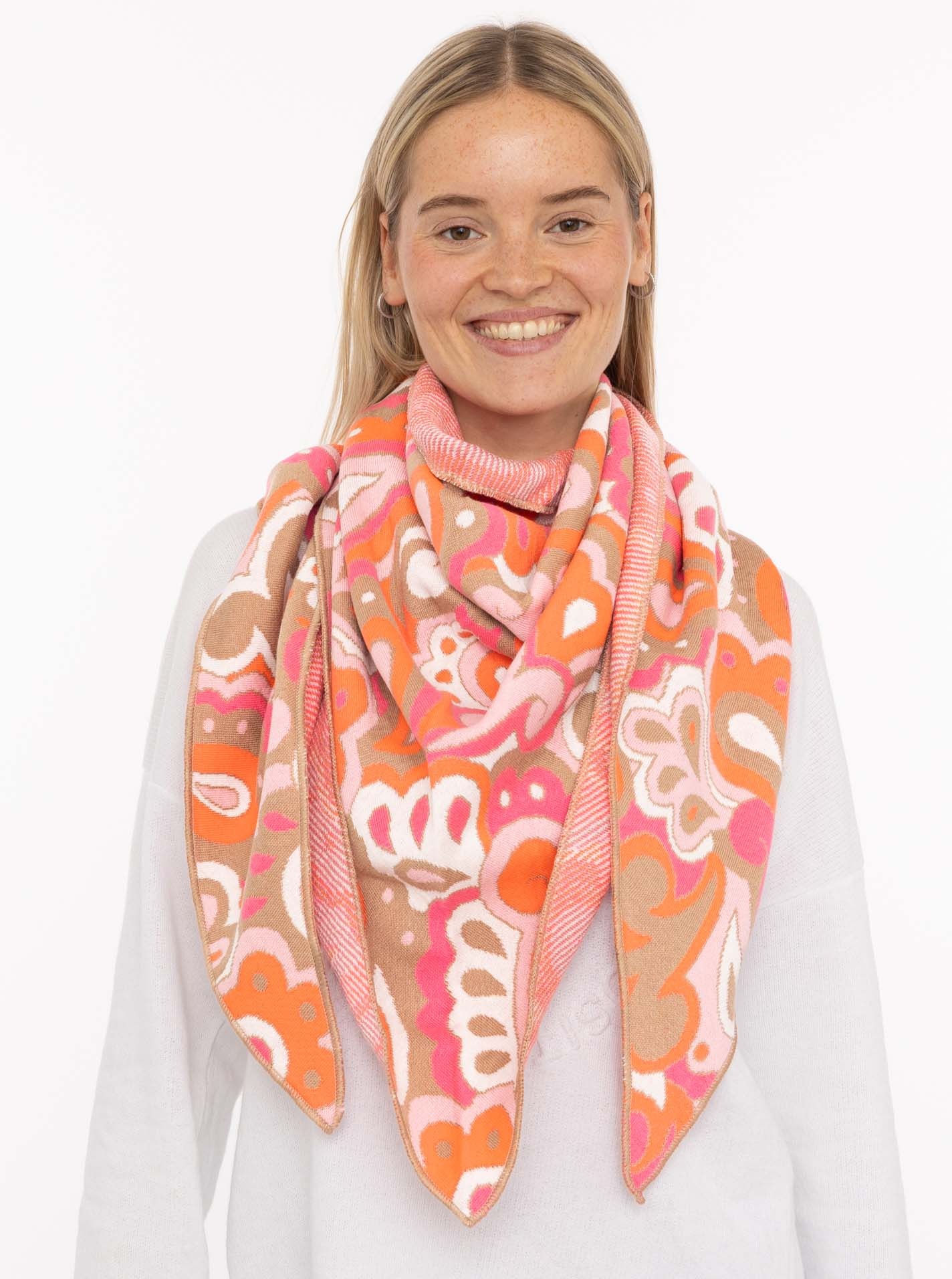 Zwillingsherz Foulard triangulaire »"Paisley all over"« modisches Muster, Strick, wärmend
