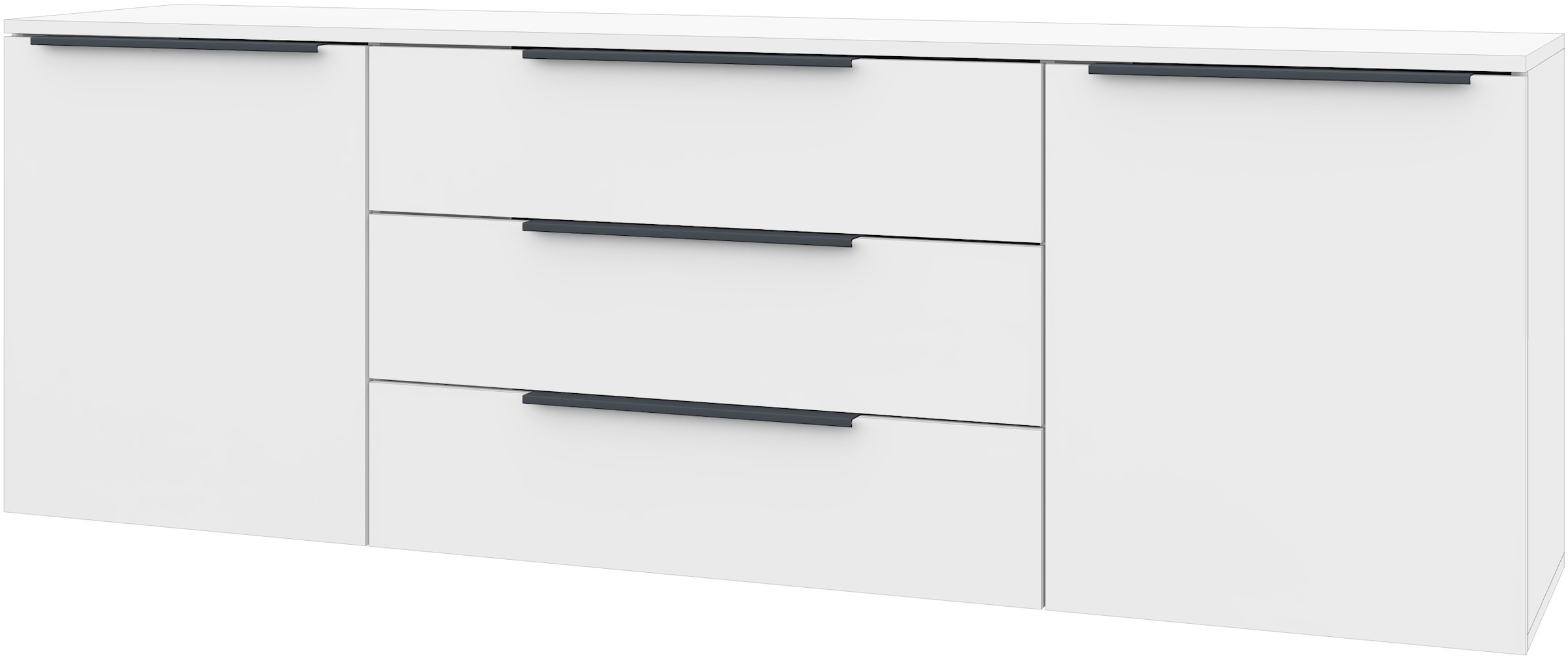 borchardt Möbel Kommode »Tom« Alugriffleisten in graphit grau matt, höhenverstellbare Einlegeböden