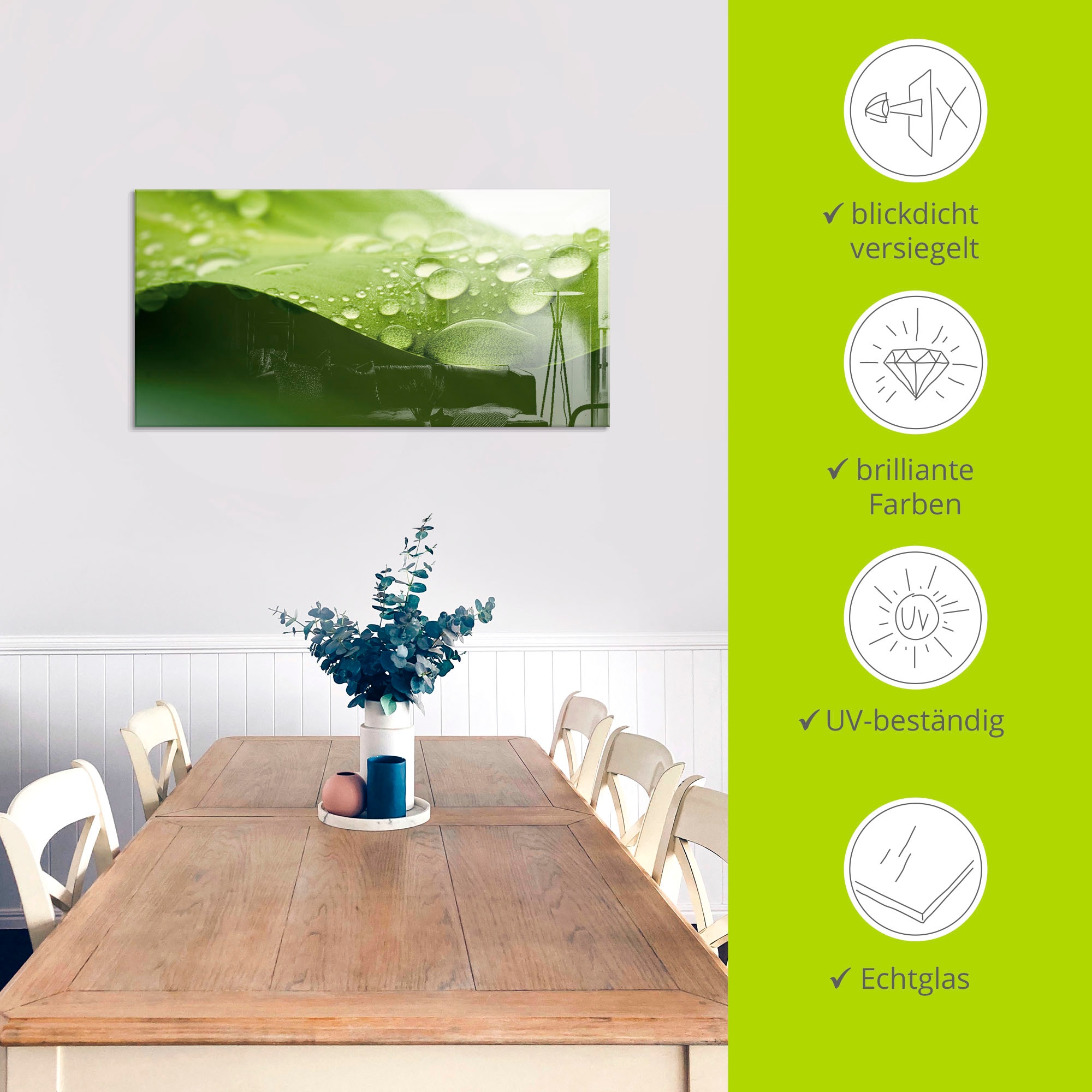 Artland Glasbild »Blatt« Zen 1 Stk. tlg. in verschiedenen Grössen