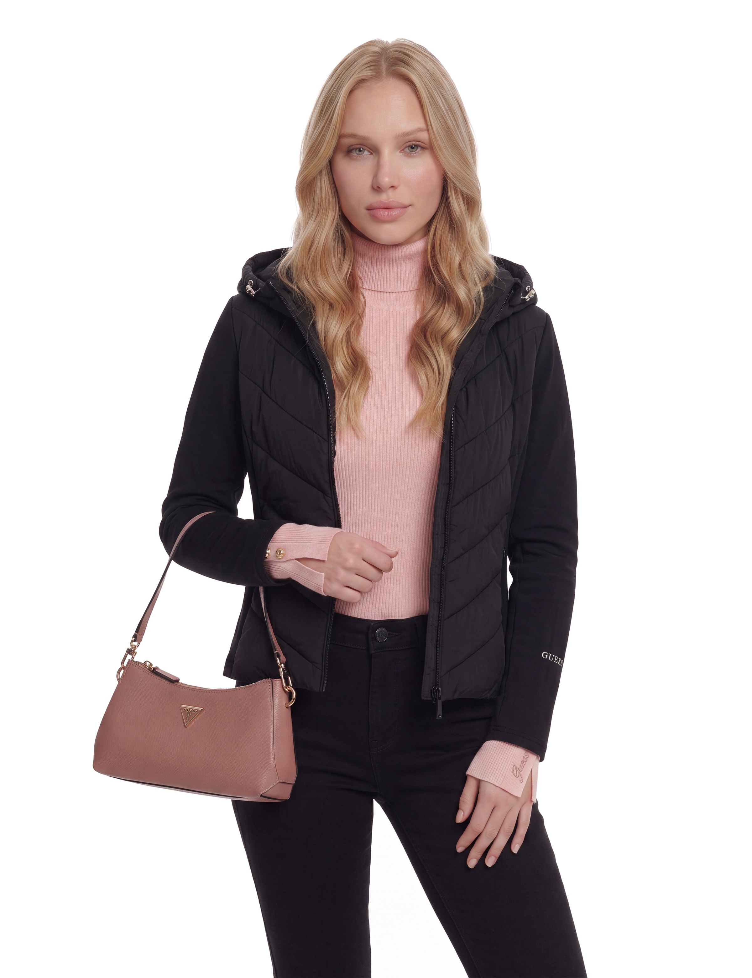 Guess Mini sac »NOELLE II 3 COMP SHLDR XBODY« Damen Handtasche, Henkeltasche, Umhängetasche mit Dreieckslogo