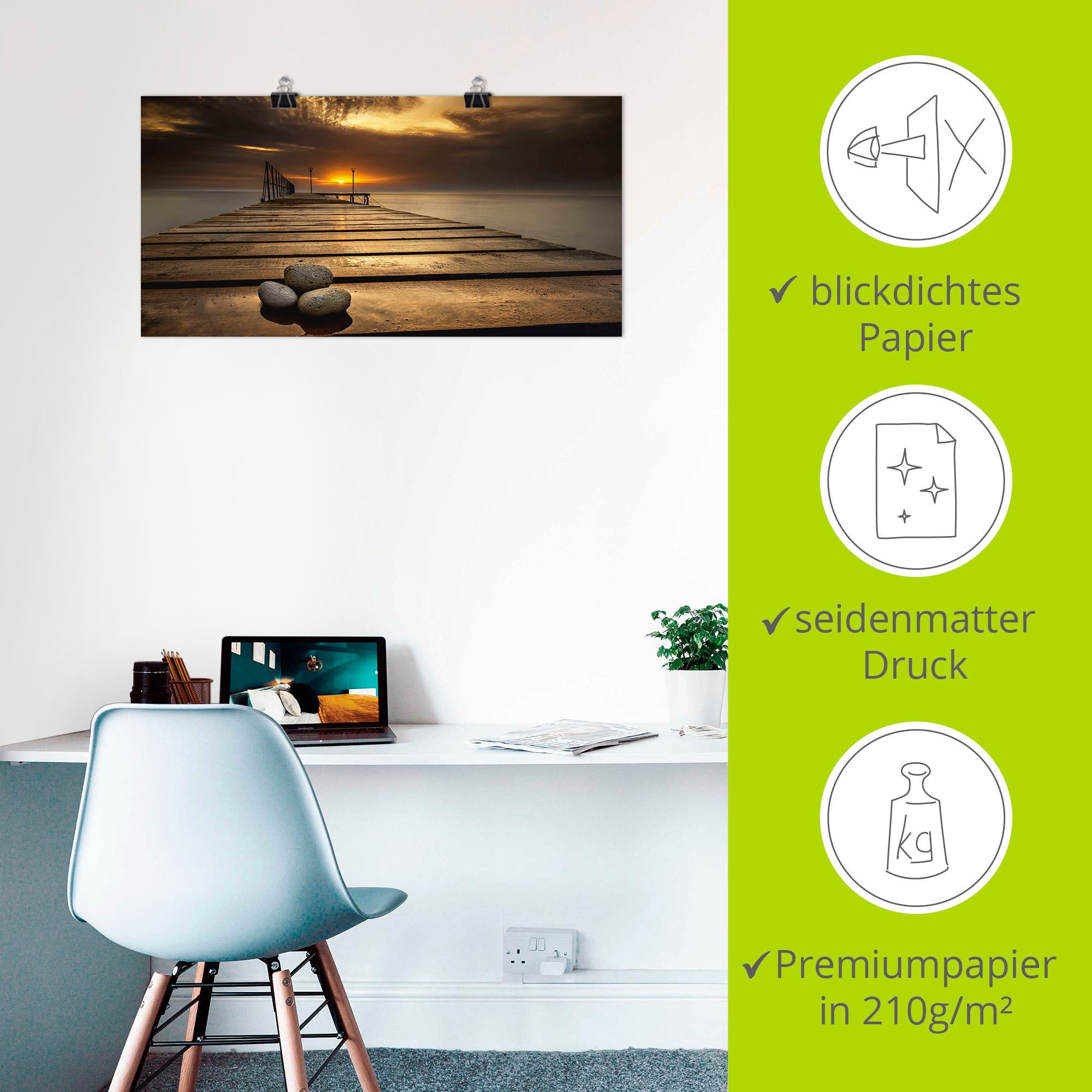 Artland Fresque murale »Sonnenaufgang am Schwarzen Meer« 1 cuis tlg. als Leinwandbild, Poster in verschied. Grössen