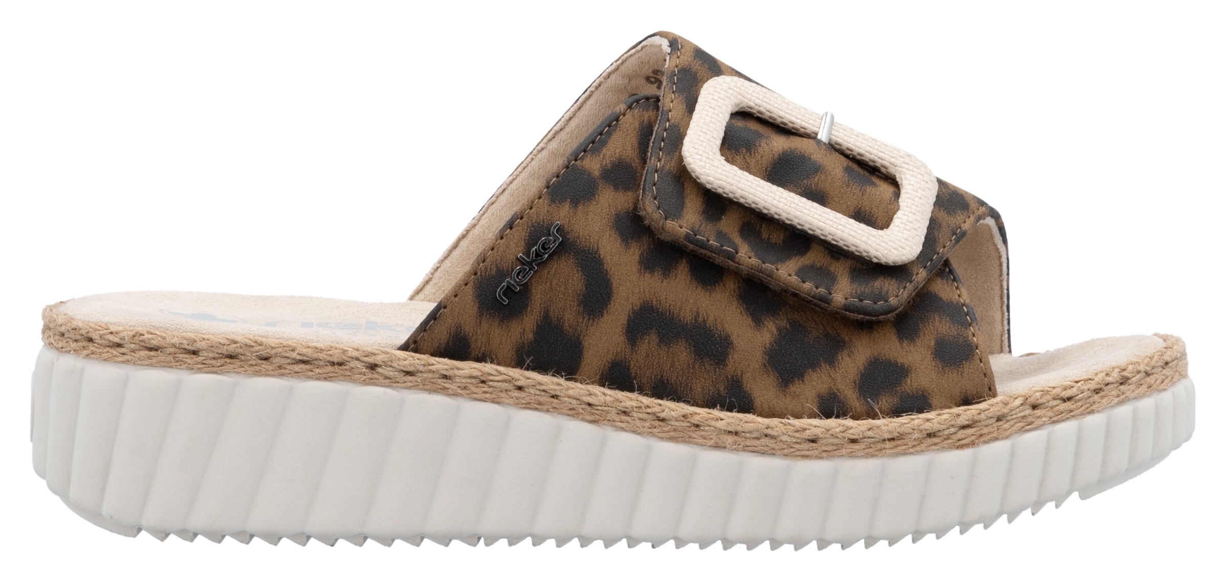 Rieker Pantolette  Sommerschuh, Strandschuh, Urlaubschuh, Hausschuh mit Klettverschluss