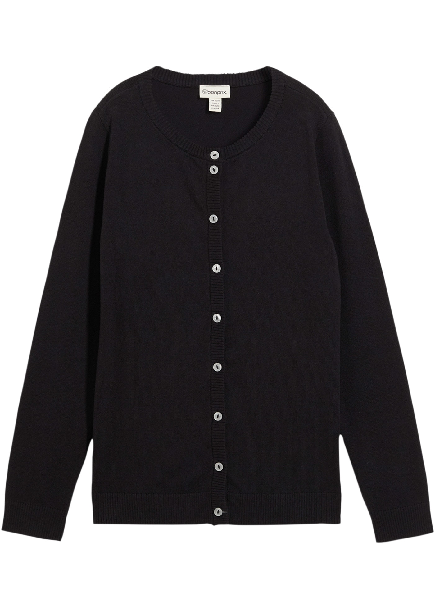 bonprix Veste en tricot coupe ample, forte teneur en coton, avec patte de boutonnage