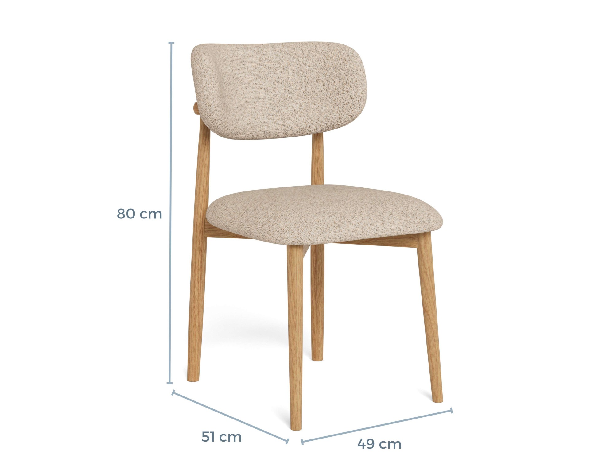 ACTONA GROUP Chaise de salle à manger »Polsterstuhl« () 2 cuisChaise, tissu Cona, structure chêne