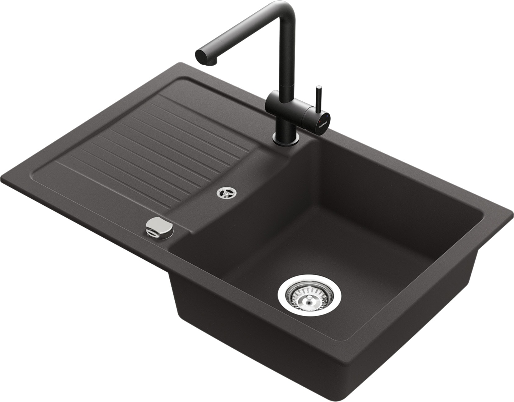 Schock Évier en granit »Lima D-100S und Armatur Epos« Set, 2 cuis tlg. bestehend aus Spüle und Armatur