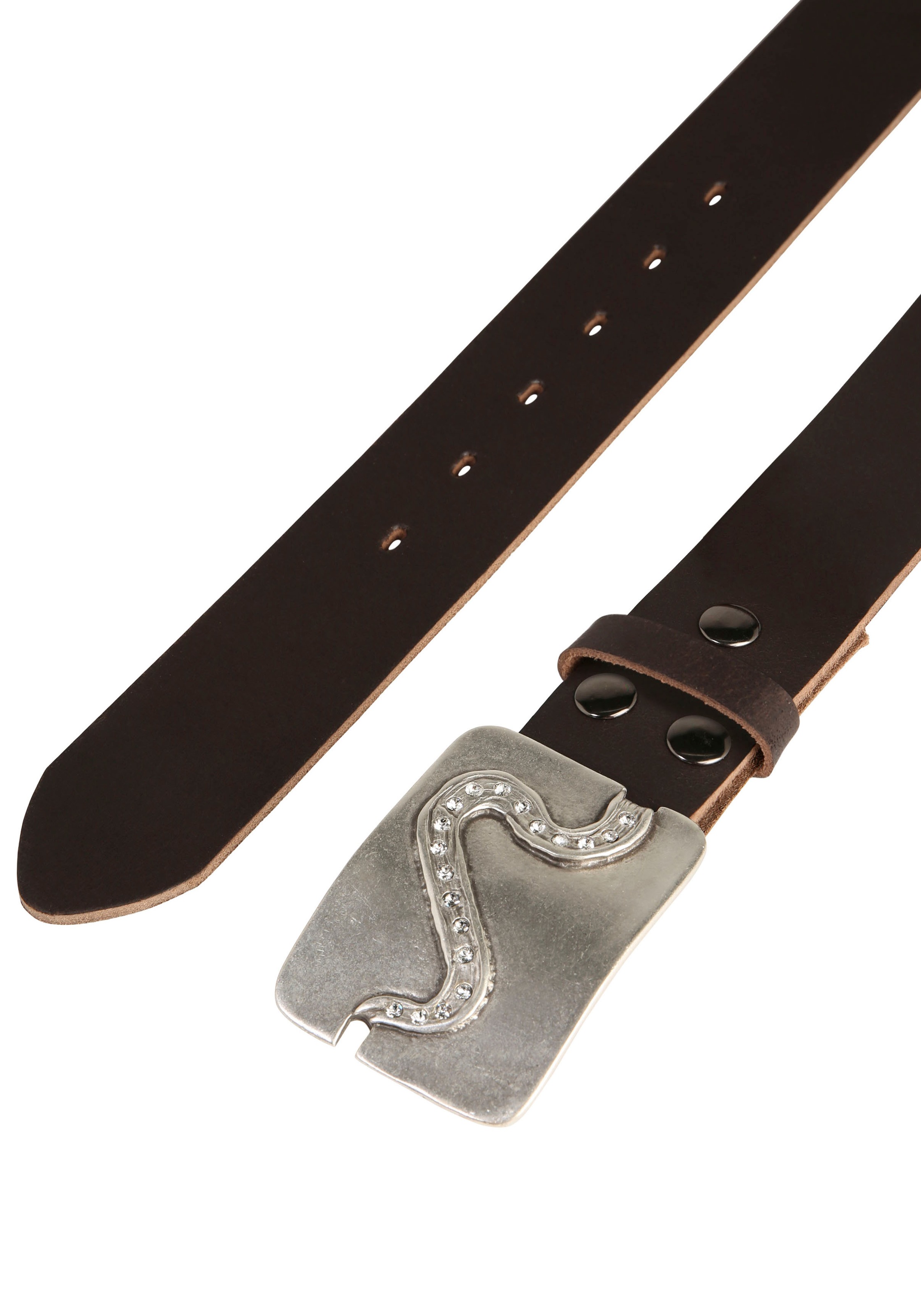 RETTUNGSRING by showroom 019° Ceinture en cuir mit austauschbarer Schliesse »Pfad Kristall«