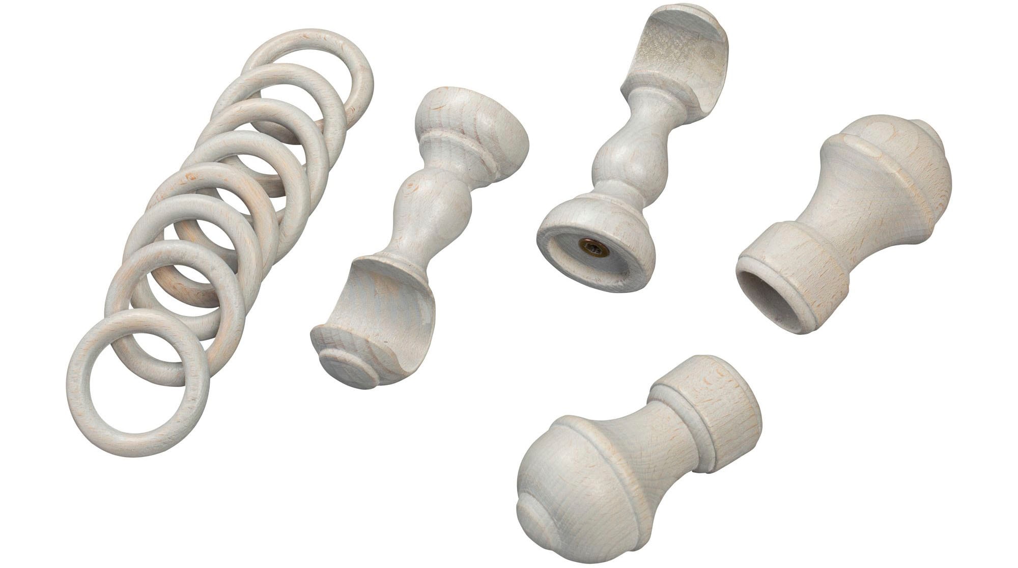 SN DECO GROUP Gardinenstange »Ares« 1 läufig-läufig Fixmass 28 mm, Holz, verschiedene Längen und Farben, Komplettset