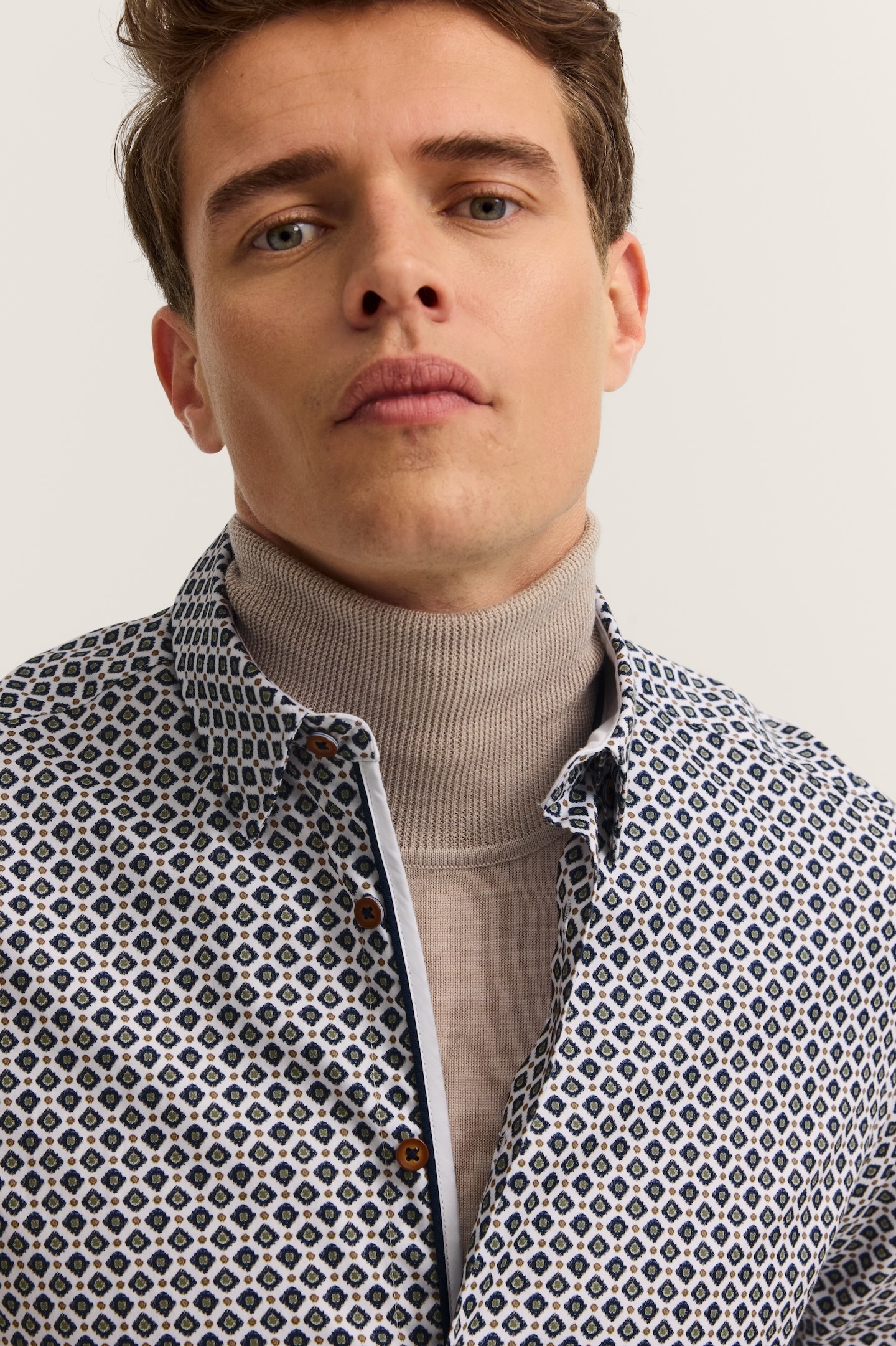 bugatti Langarmhemd »Modern Fit« mit Rauten-Muster und Easy-Care Funktion