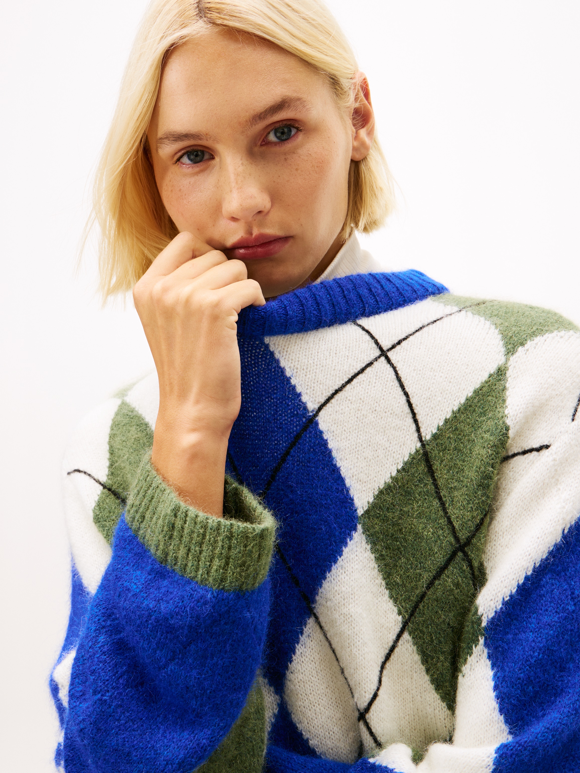 Tommy Hilfiger Pull en tricot »ALPACA BLEND ARGYLE C-NK LS SWT«