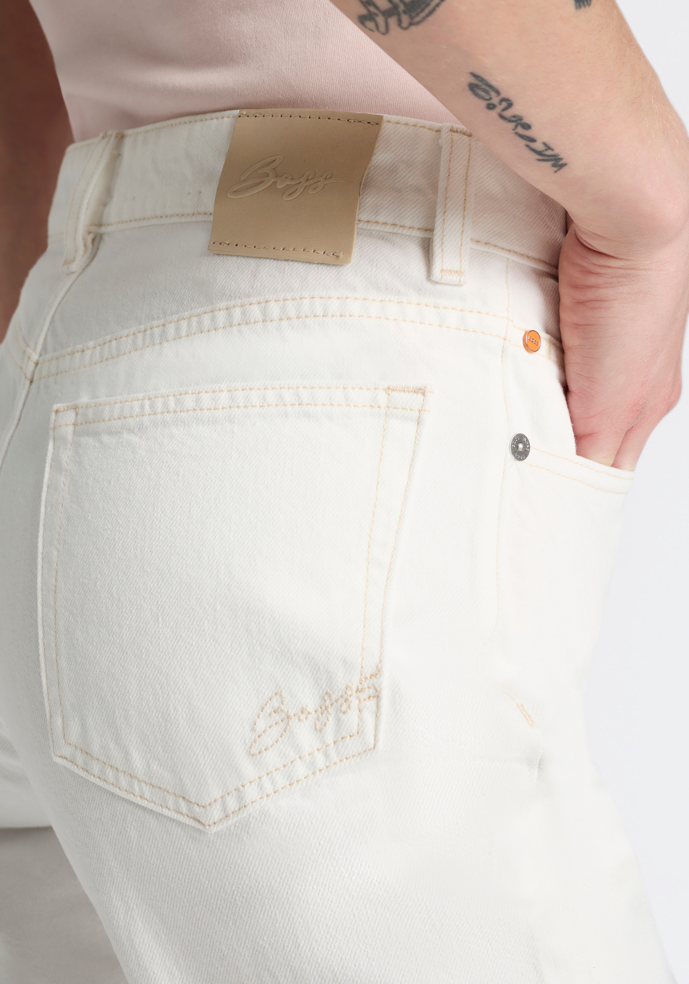BOSS ORANGE Straight-Jeans »ADA CROP HR Premium Damenmode« in cropped Länge, High Waist