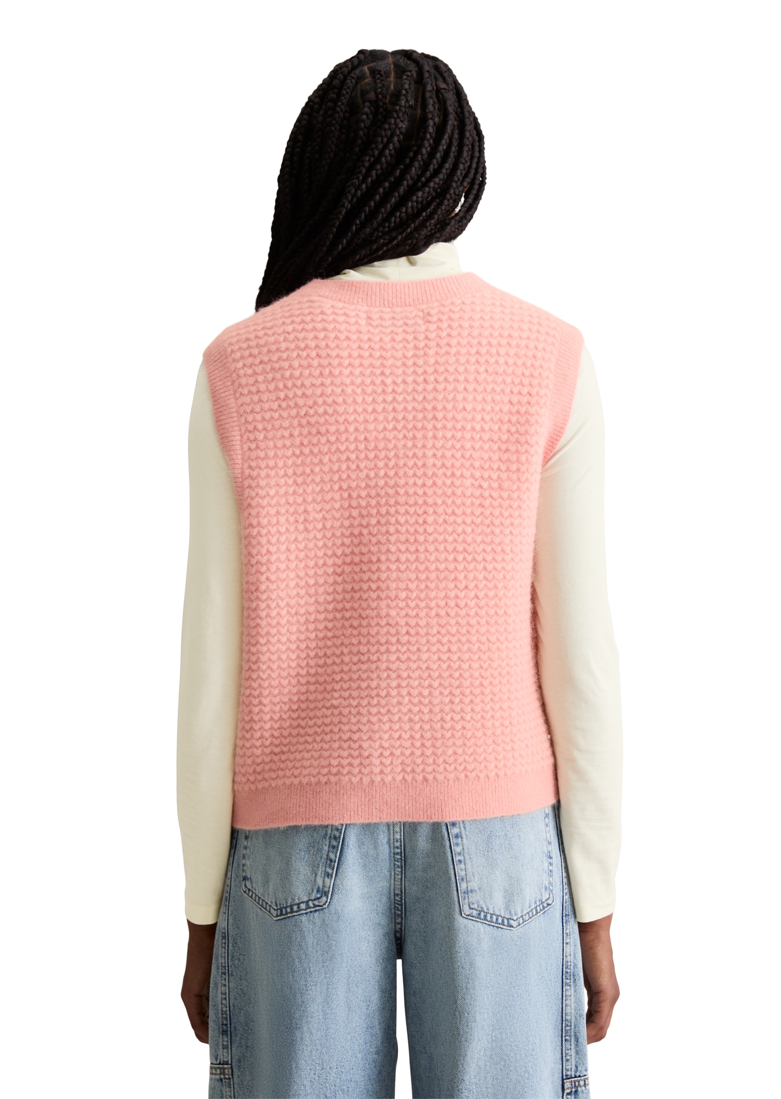 Marc O'Polo DENIM Pull-over mit Knöpfen, regular fit, aus Wolle-Mix, moderne Zickzack-Struktur