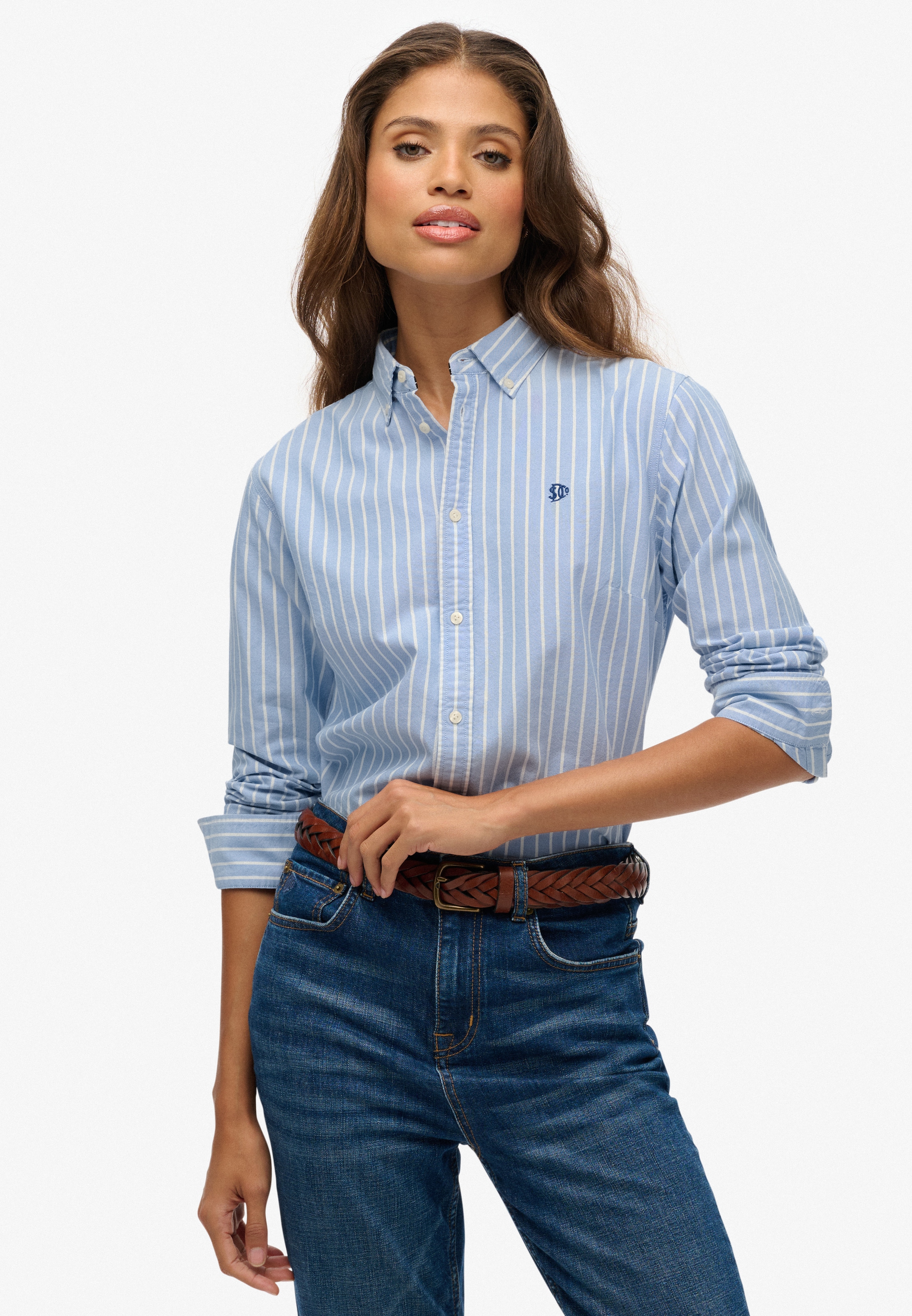 Superdry Blouse chemise »SLIM OXFORD BD L/S SHIRT« Coton, coupe slim