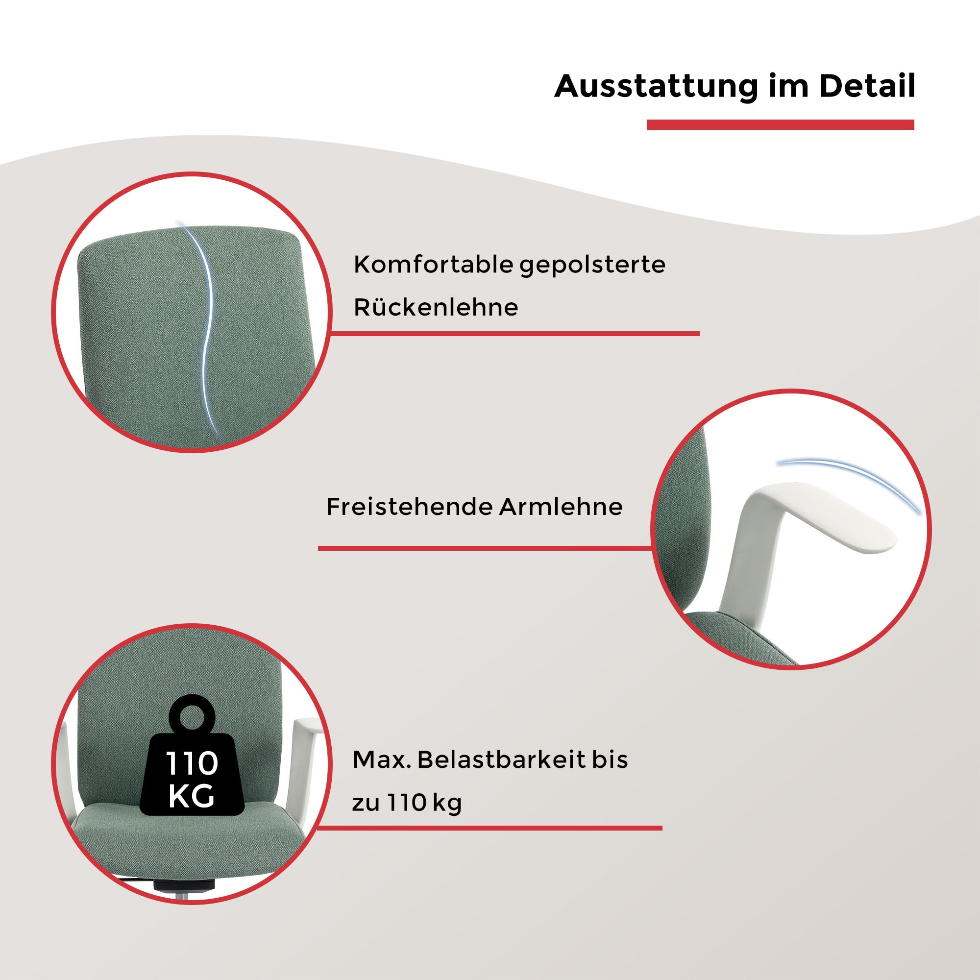 Duo Collection Drehstuhl »Floris« () 1 Stk.Weight Balance Mechanik - passt sich jedem Körpergewicht an