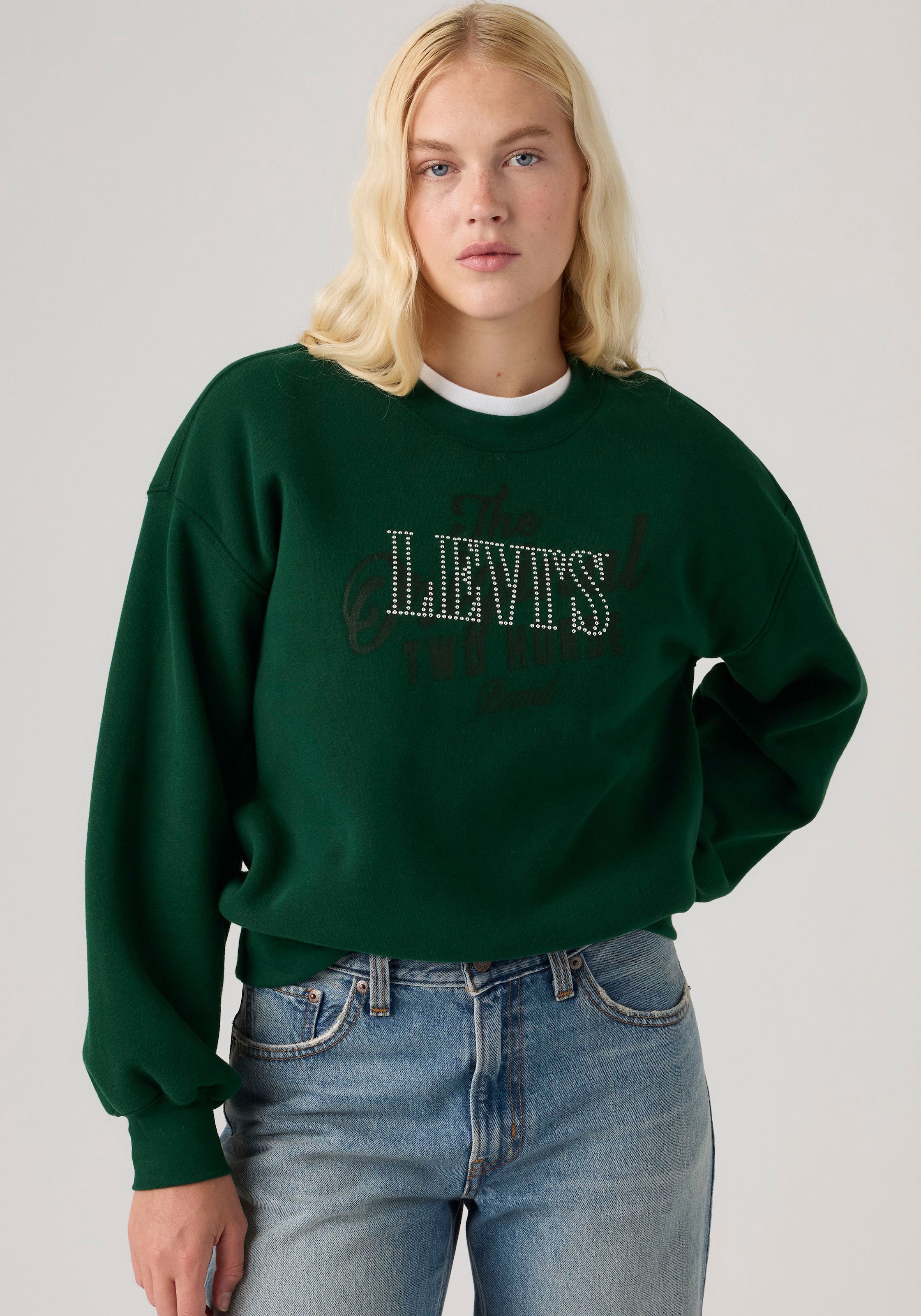 Levi's® Sweat-shirt »GR EVERYDAY CREW 2.0«, détails pailletés sur le devant
