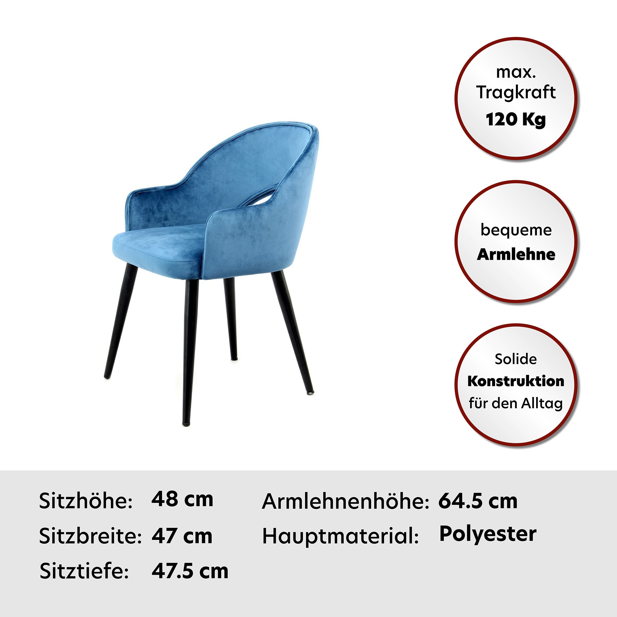 Kayoom Chaise »Joris 110 2er-Set , einfarbiges Design,mit Retro-Charakter« (Set) 2 cuismit Armlehne, bequem, Halbmond-Öffnung in der Rückenlehne
