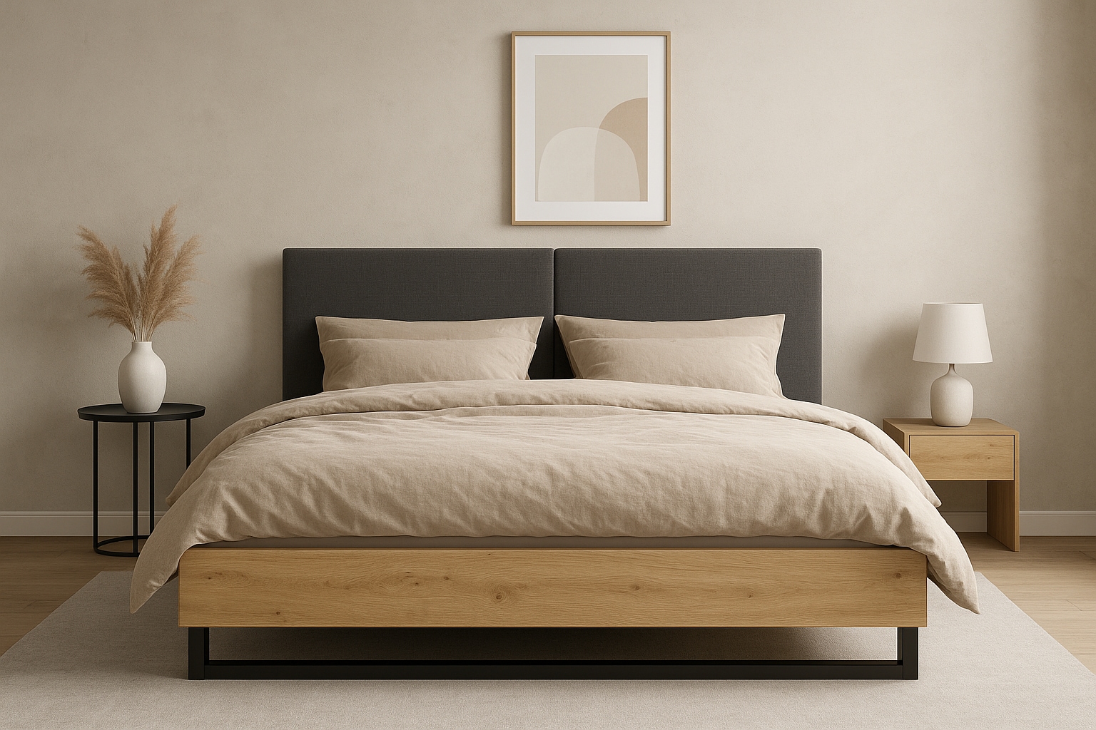 Home affaire Lit rembourré »PERY Bettgestell 160x200 mit gepolstertem Kopfteil, ohne Bettkasten« ohne Lattenrost und Bettkasten, Breite 160 cm