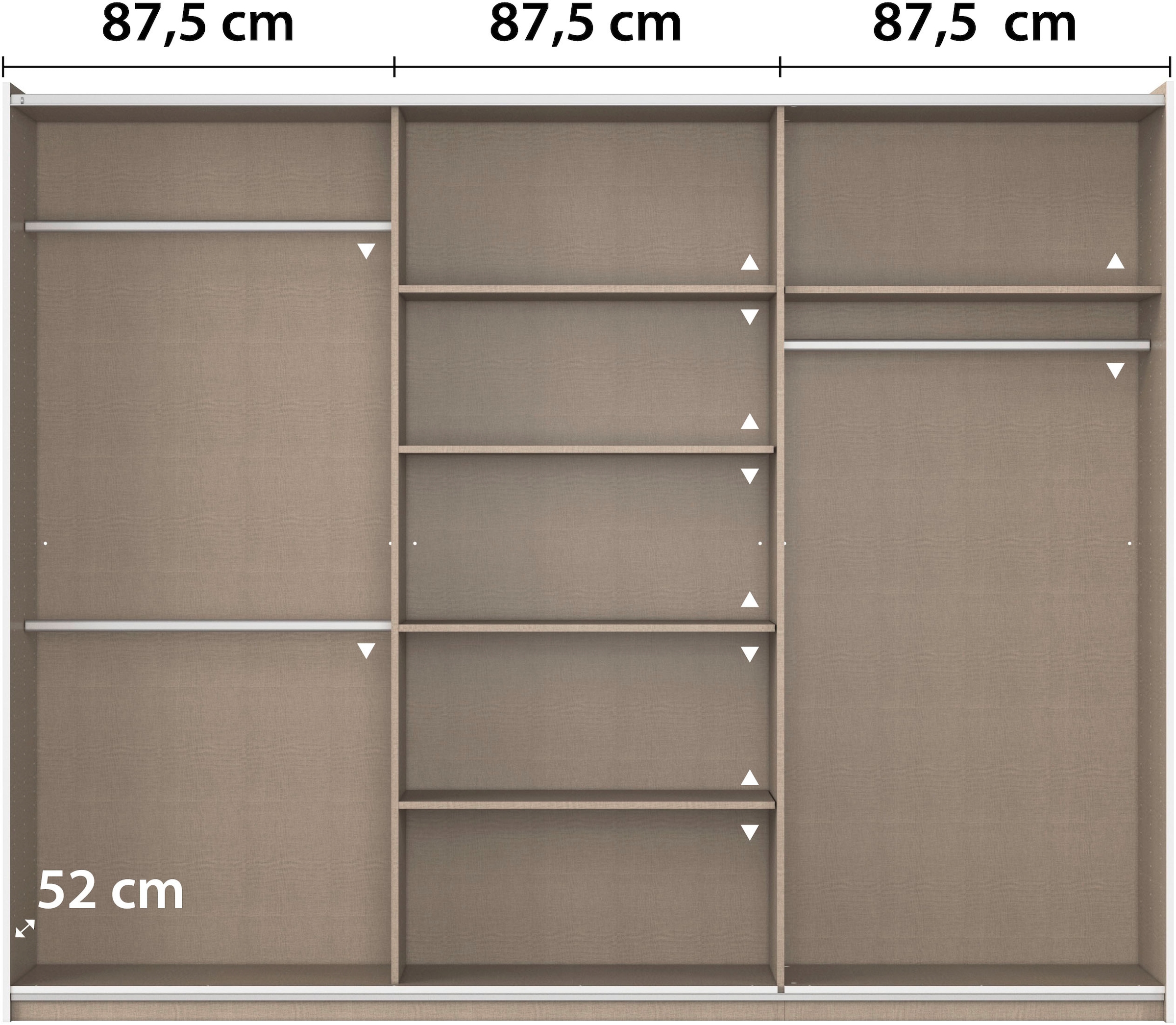rauch Armoire à portes coulissantes »Kleiderschrank Schrank Garderobe TOPSELLER ASTANA OTTO´s CHOICE« 3 Ausstattungen BASIC/CLASSIC/PREMIUM (inkl. SOFT-CLOSE-FUNKTION),  mit 3 Spiegelelementen, Metallgriffleisten alufarbig MADE IN GERMANY