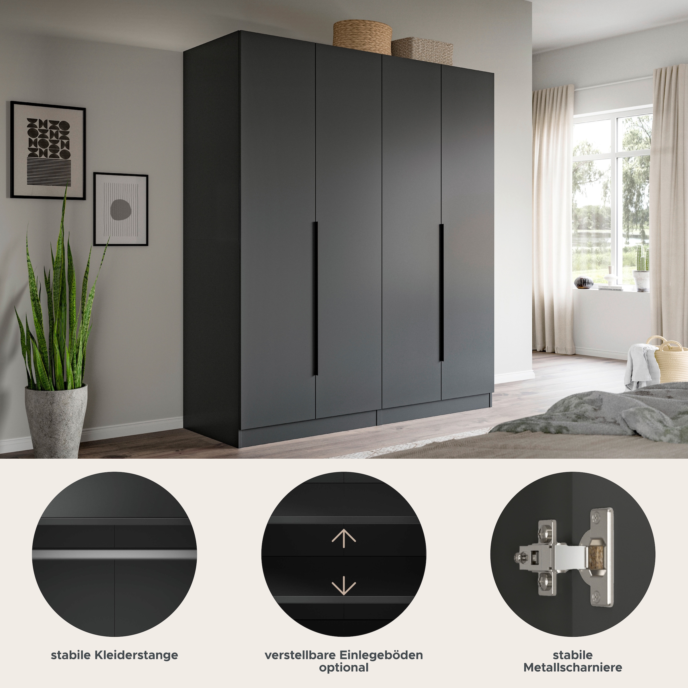 Home affaire Schrank-Set »Skarde moderner Kleiderschrank Schlafzimmerschrank« wähle deine beste Schrank Kombination, 1 Stk. tlg.