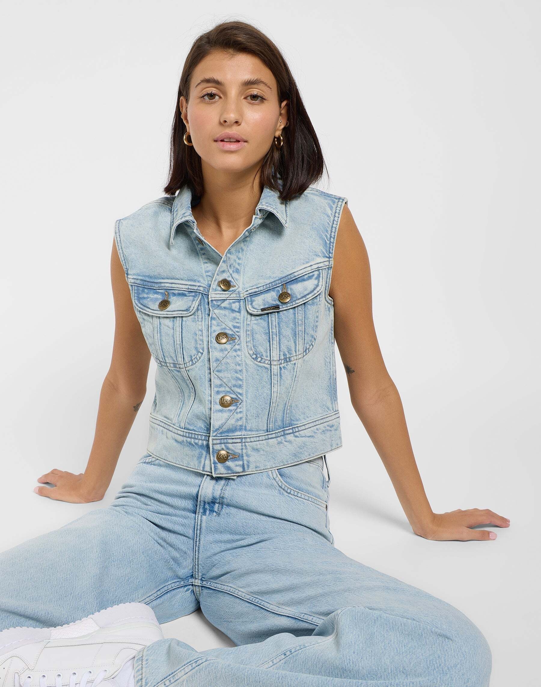 Lee® Jeansjacke »Lee Jeansjacke Cropped Rider Vest«